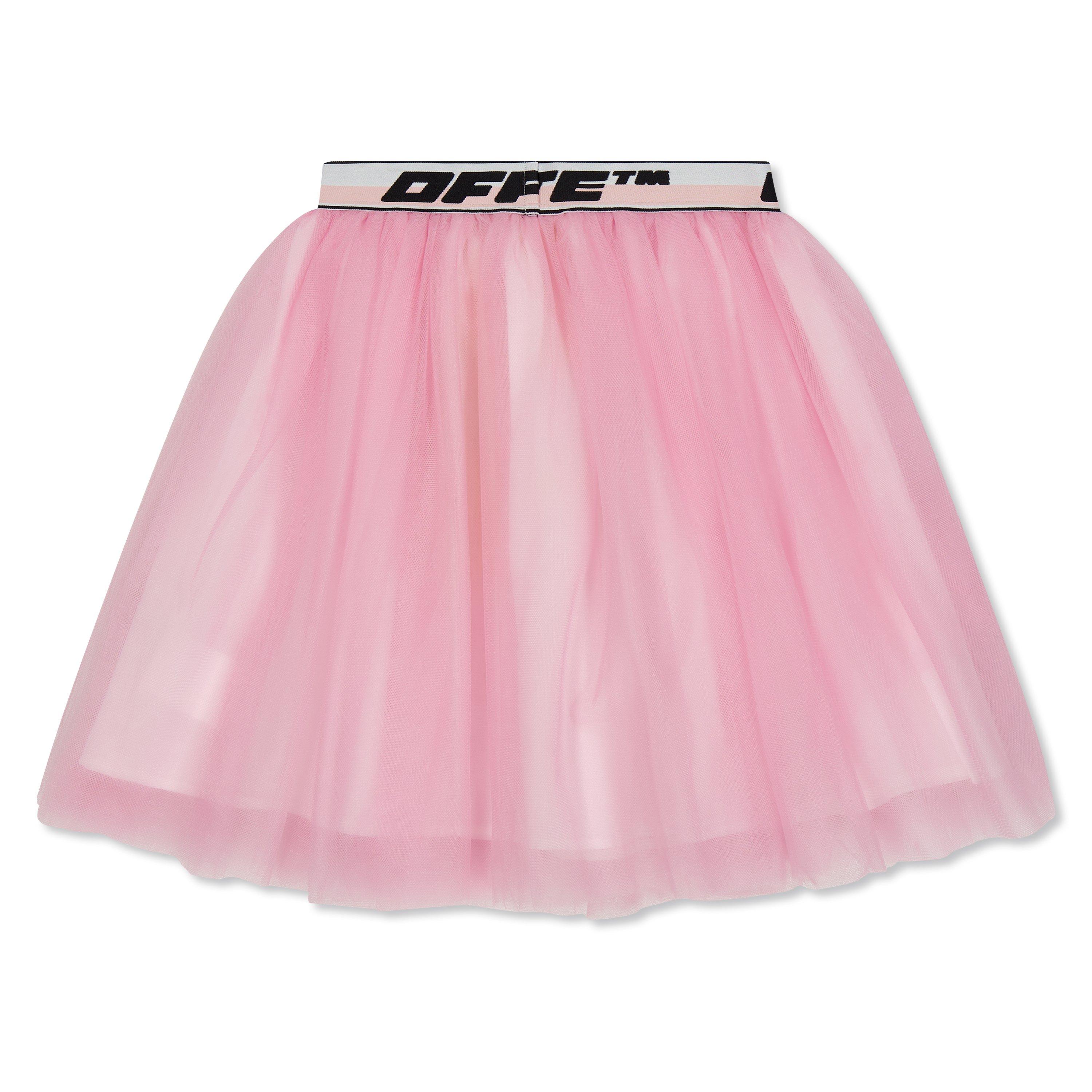 Pink/Black - Off White - Kids Tulle Skirt for Juniors - 2