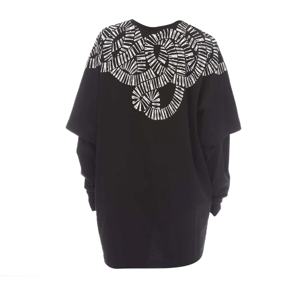 Black-White - Marcelo Burlon - Snake Wings Double Sleeve T-Shirt - 1