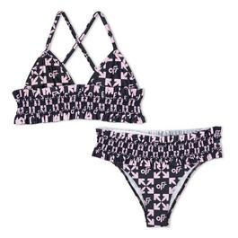 Off White All Over Print Bikini Set Infants