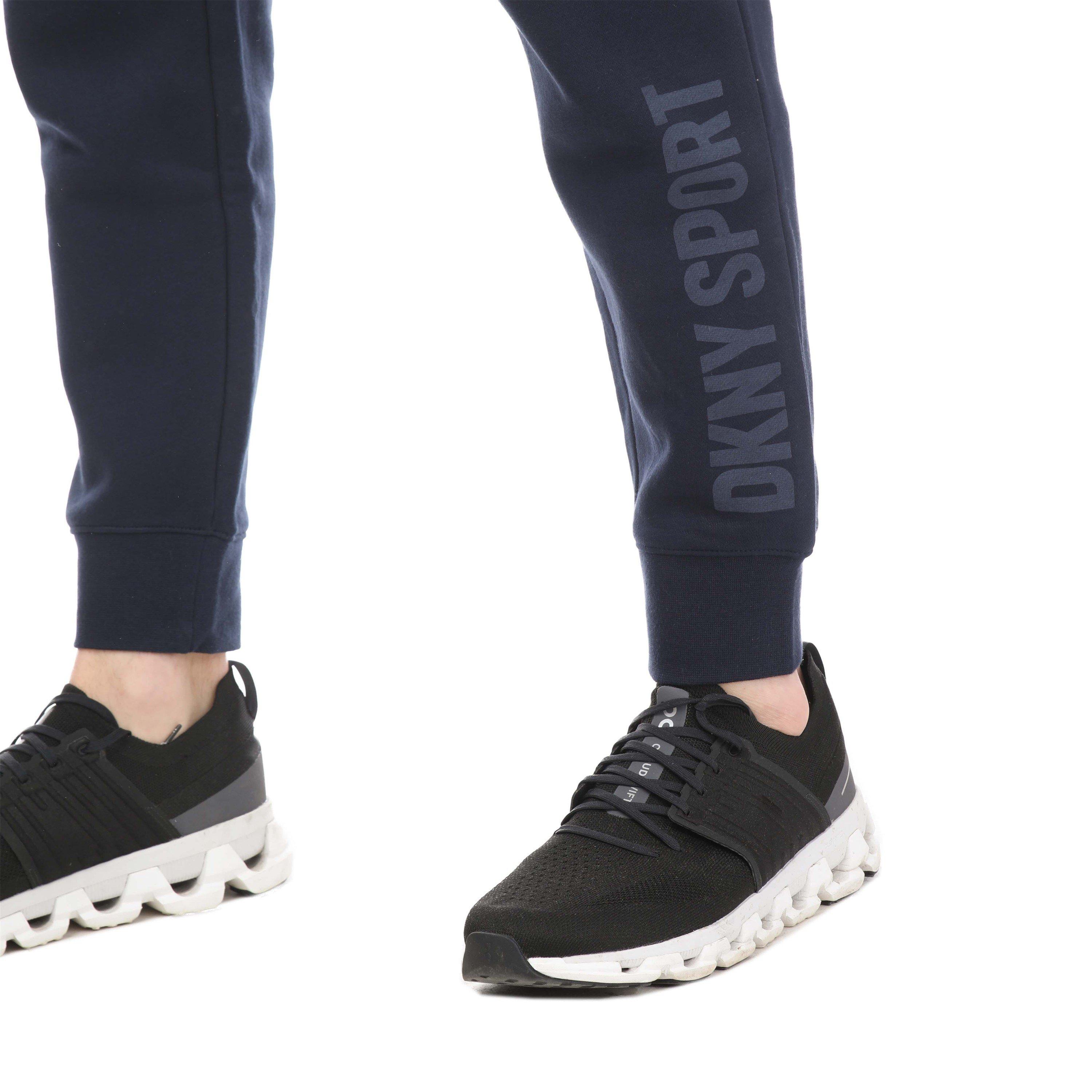 Navy - DKNY - Tonal Logo Fleece Joggers - 3