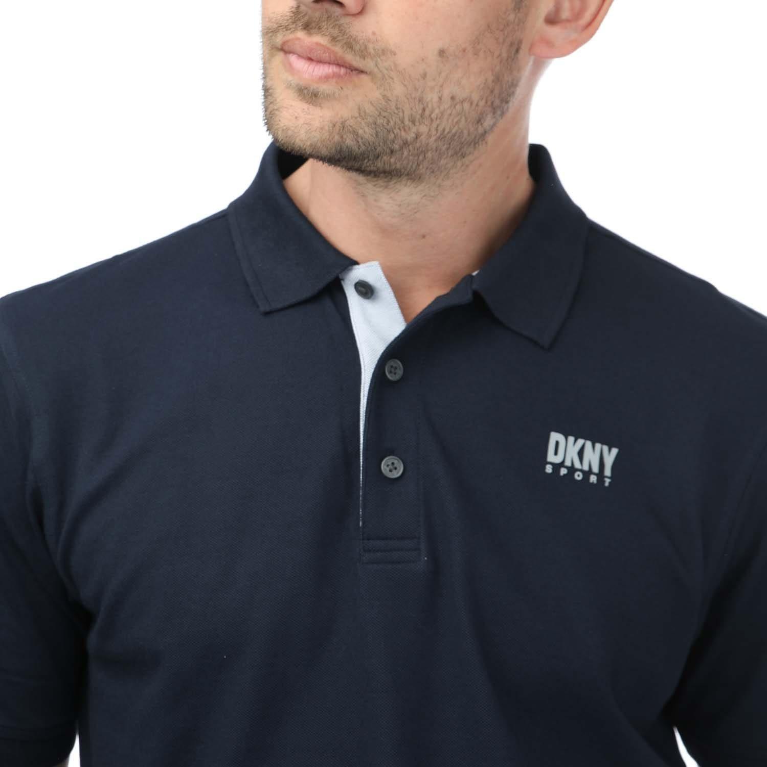 Navy - DKNY - Tonal Logo Polo - 3