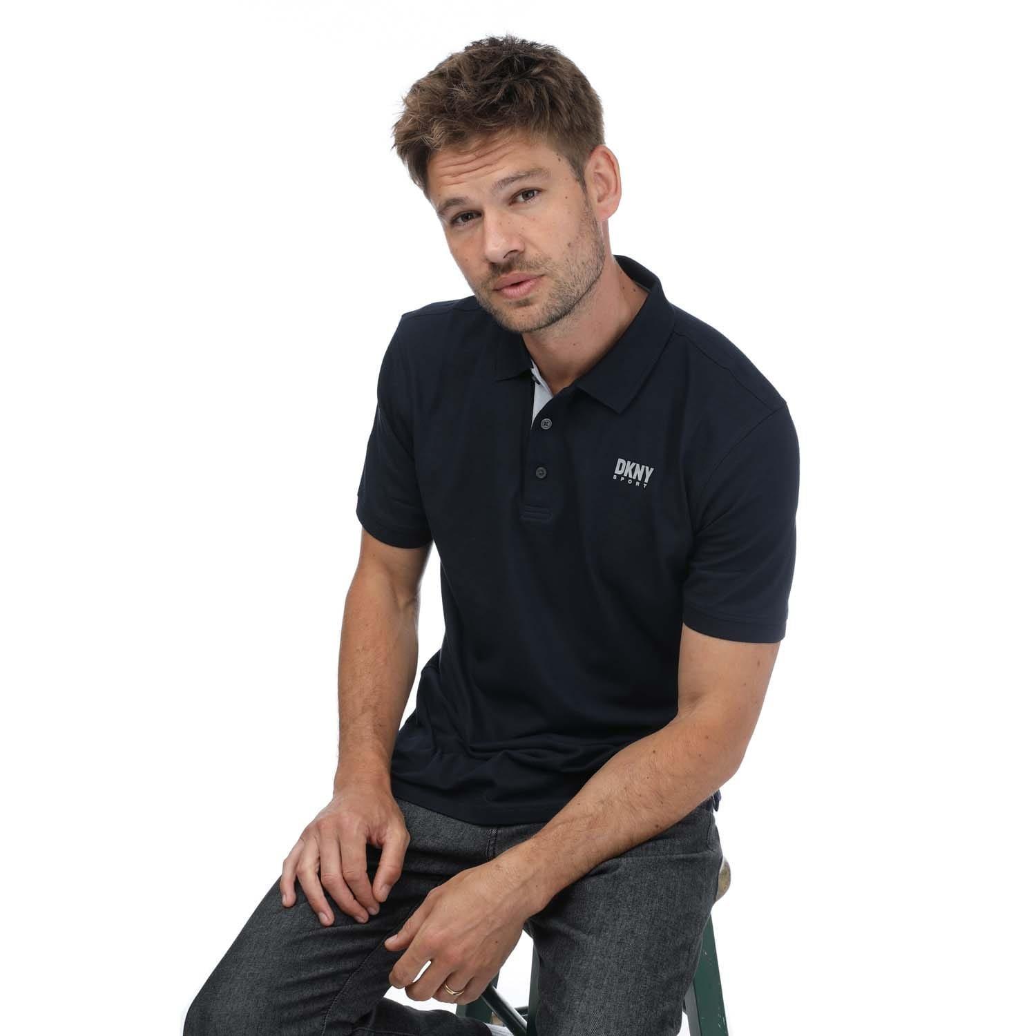 Navy - DKNY - Tonal Logo Polo - 4