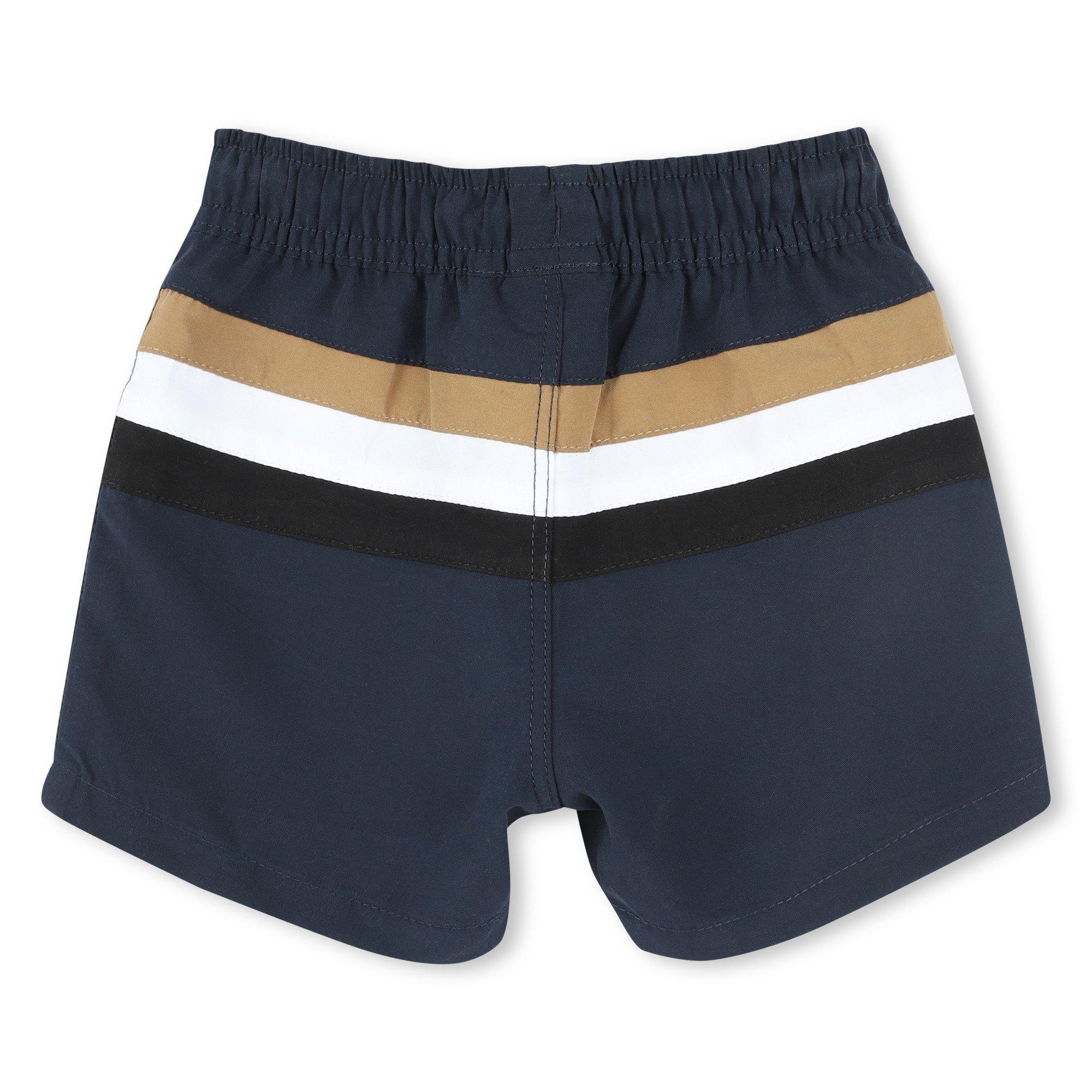 Navy 849 - Boss - Kids Stripe Swimming Shorts, Stripe Design - 2