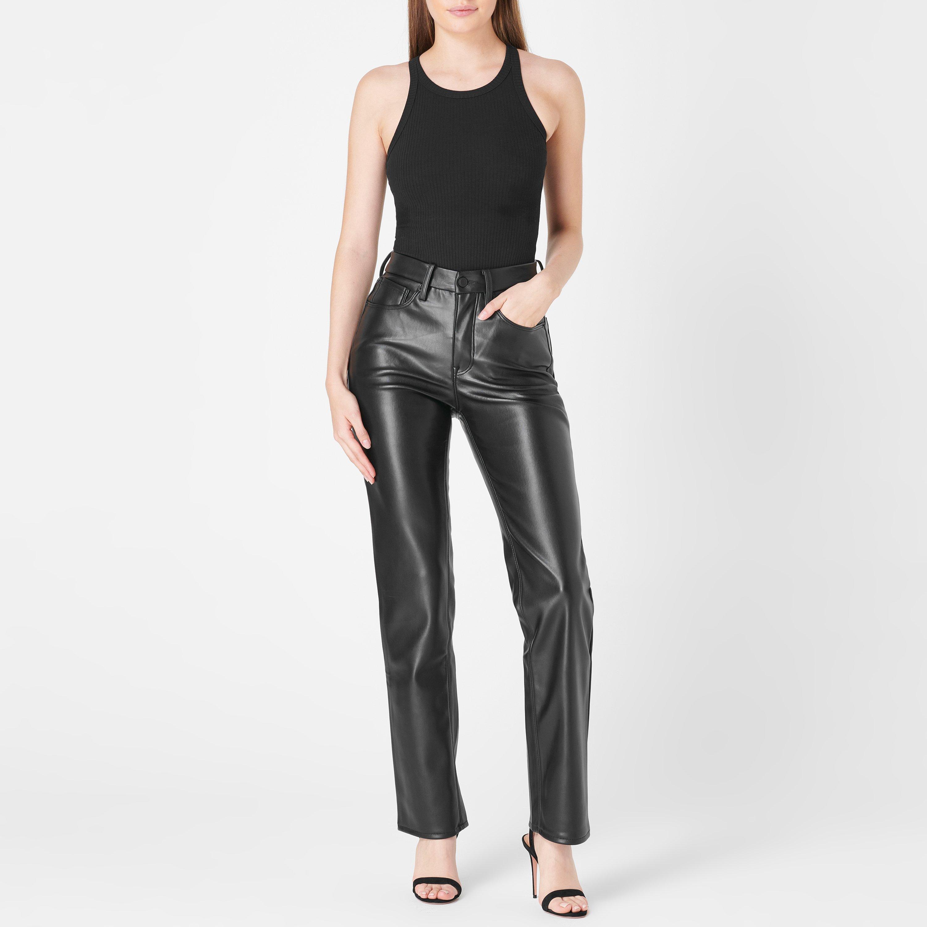 Black001 - Good American - Better Than Leather Good 90s Trousers - 2