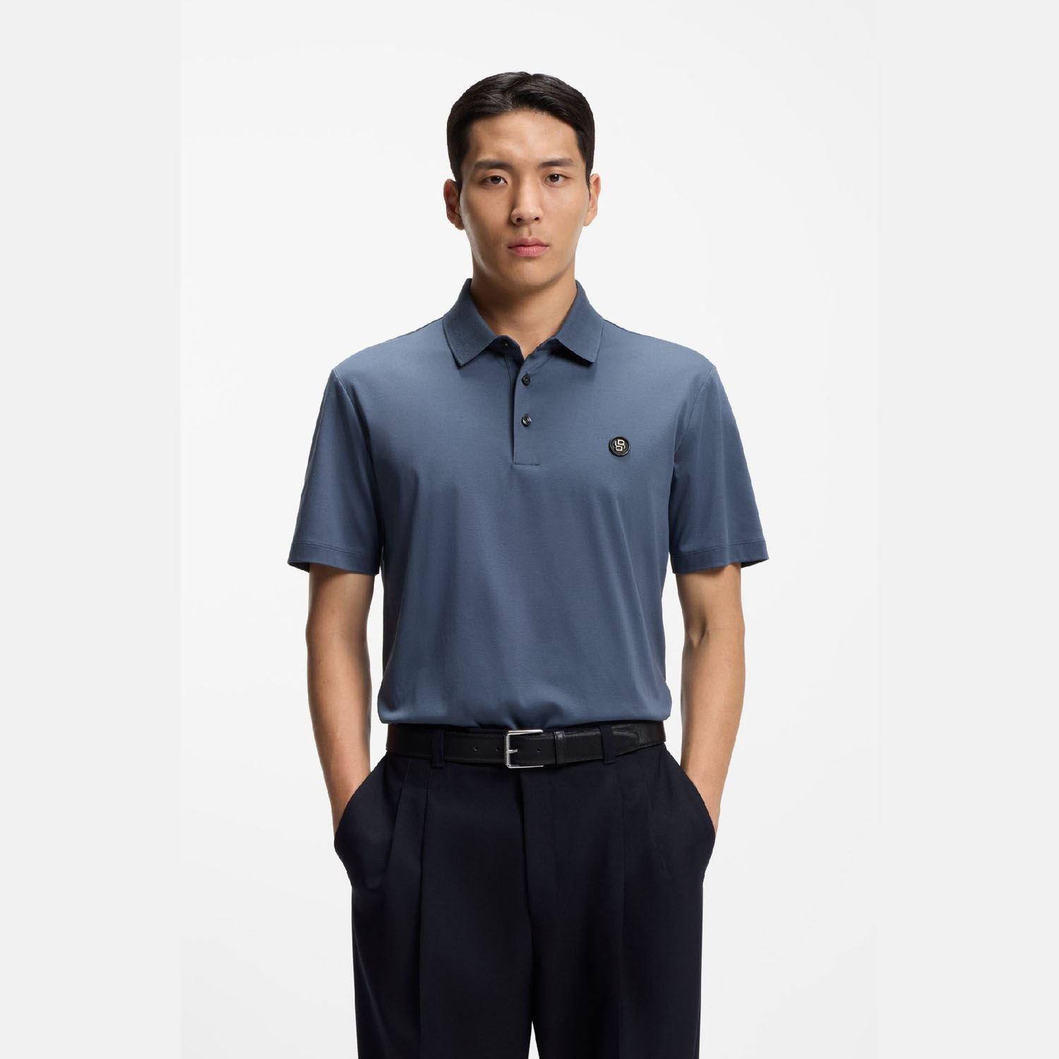 Blue - Boss - C-Parris 01 Mercerised Cotton Polo Shirt - 2