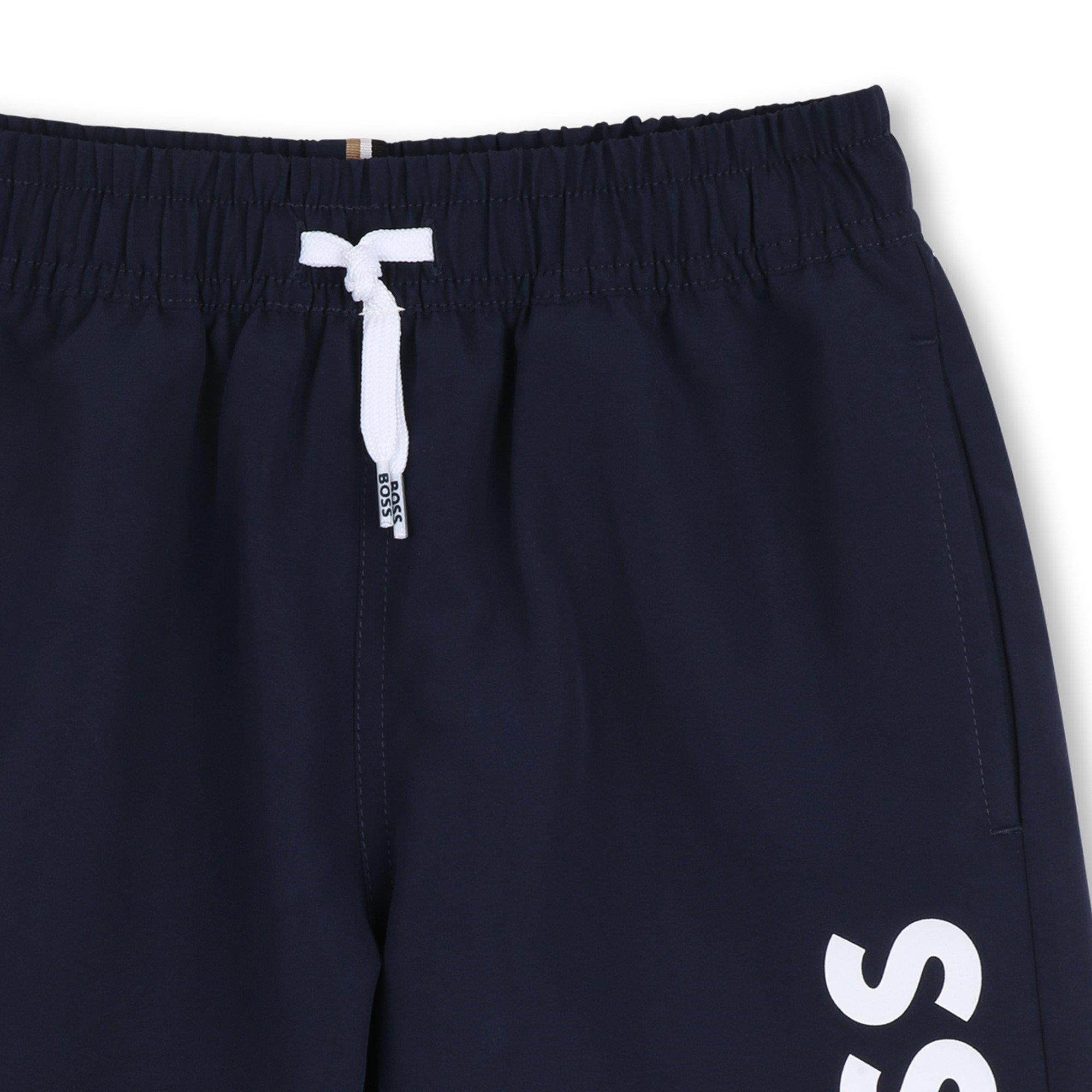 Azul marino - Boss - Kids' HUGO Logo Lightweight Swim Shorts - 3