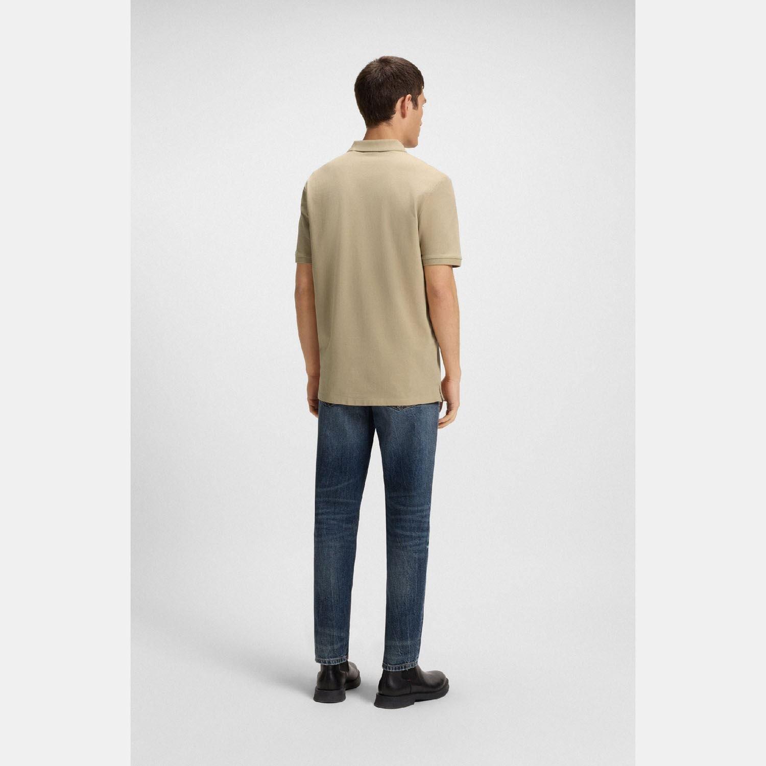 Beige - Hugo - Donos222 Logo Print Polo Shirt - 5