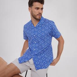 Threadbare Short Sleeve Floral Print Cotton Shirt
