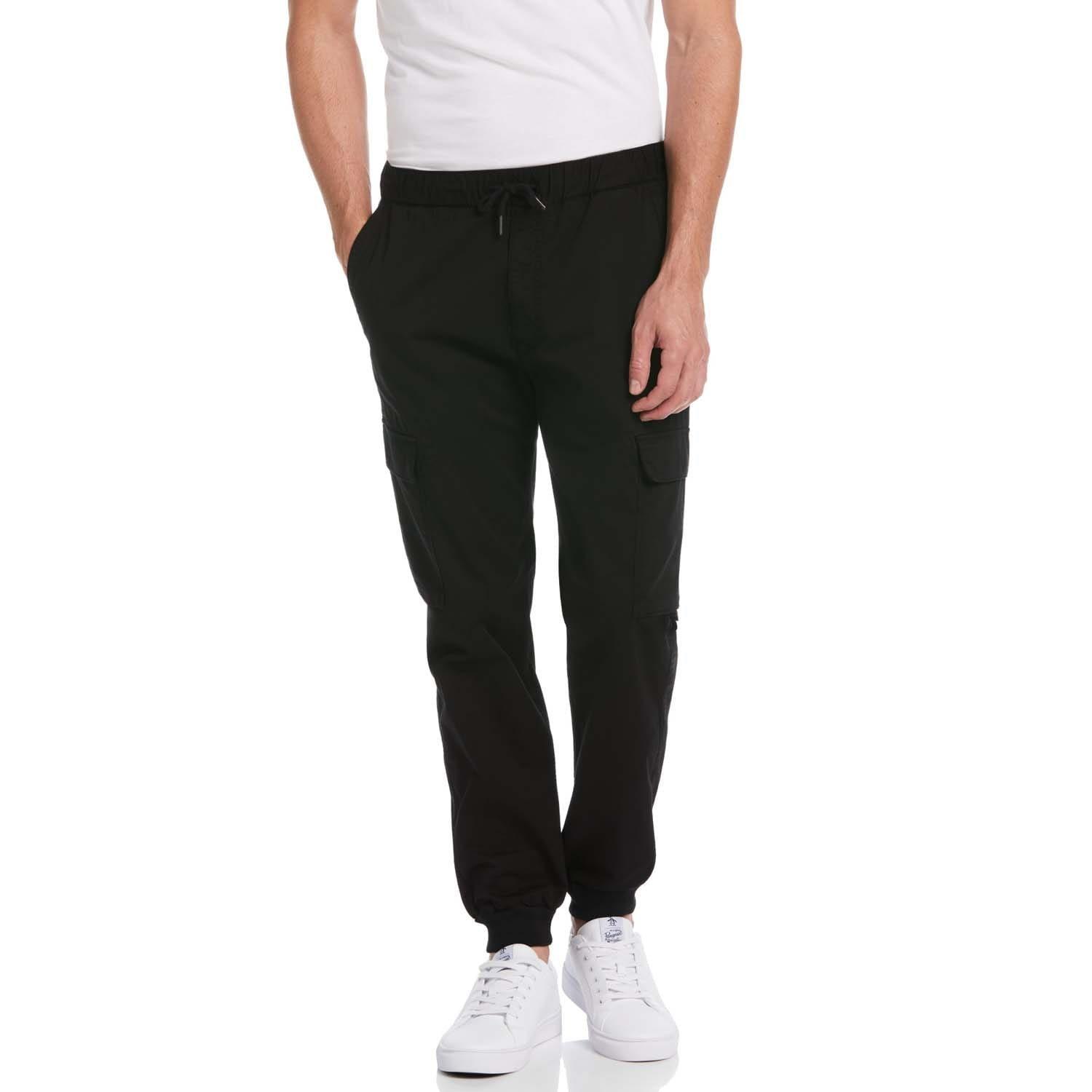 Black - Original Penguin - Tapered Fit Drawstring Cargo Pants - 1