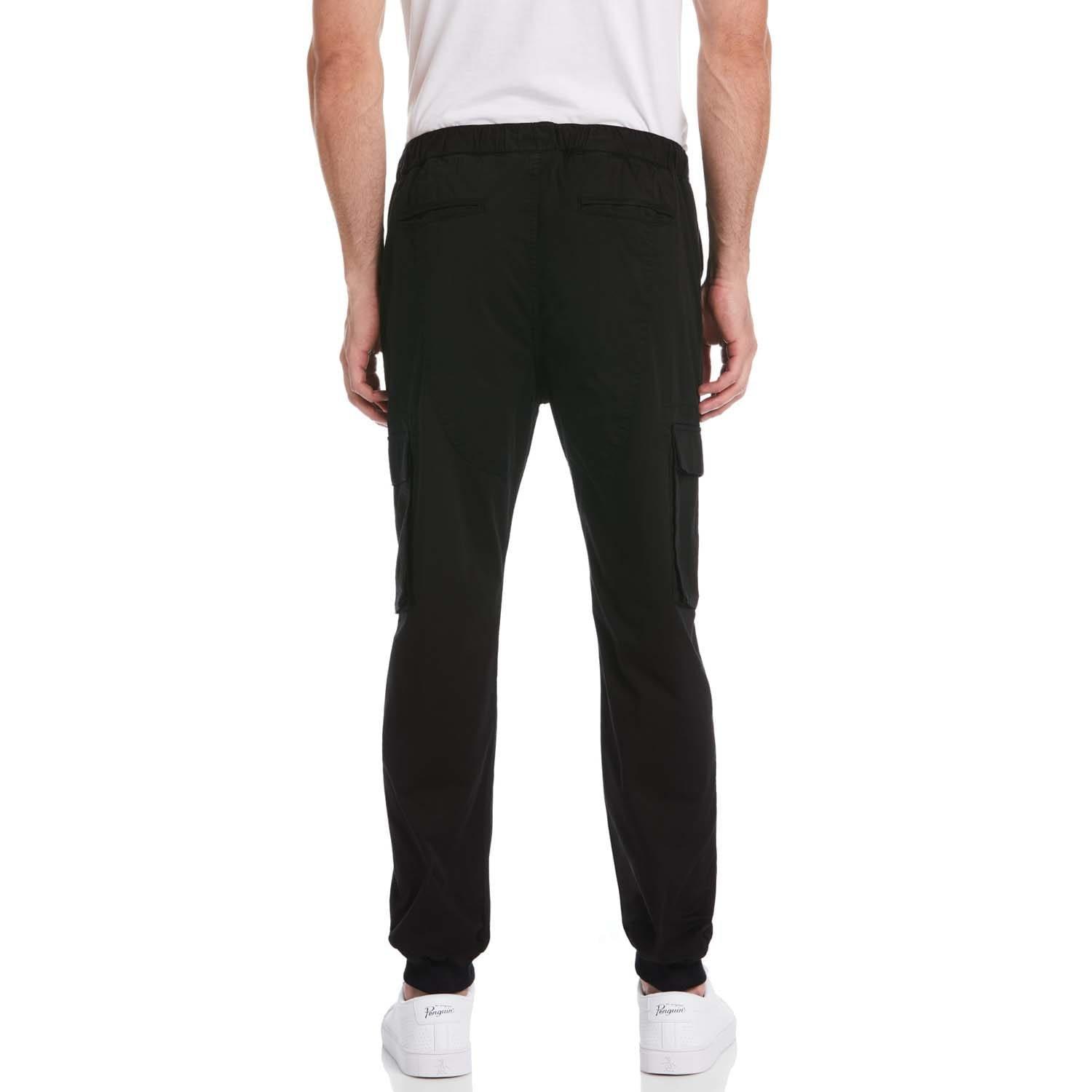 Black - Original Penguin - Tapered Fit Drawstring Cargo Pants - 2