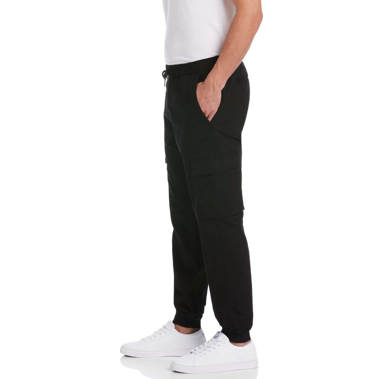 Black - Original Penguin - Tapered Fit Drawstring Cargo Pants - 3