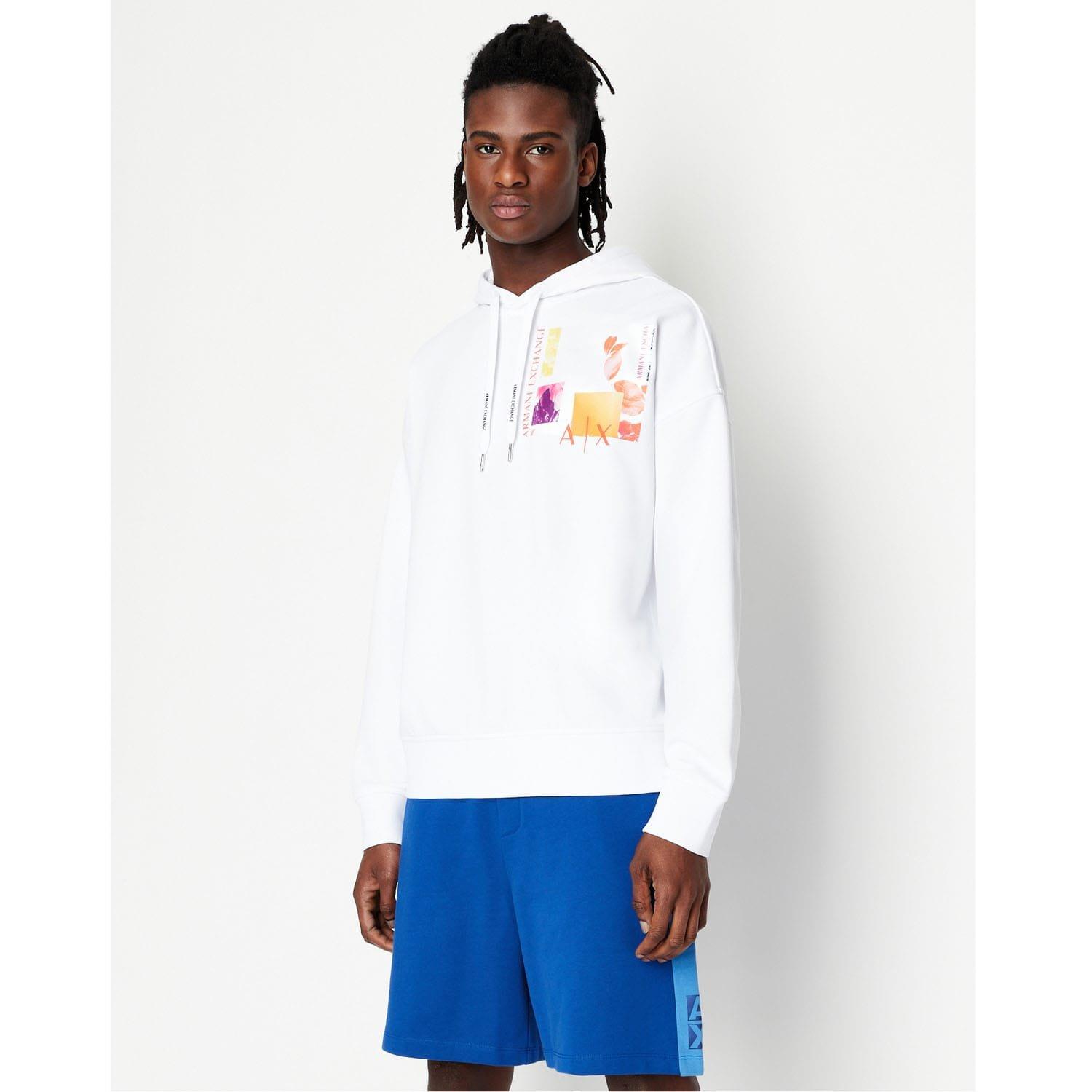 White - Armani Exchange - Pullover Hoodie - 1