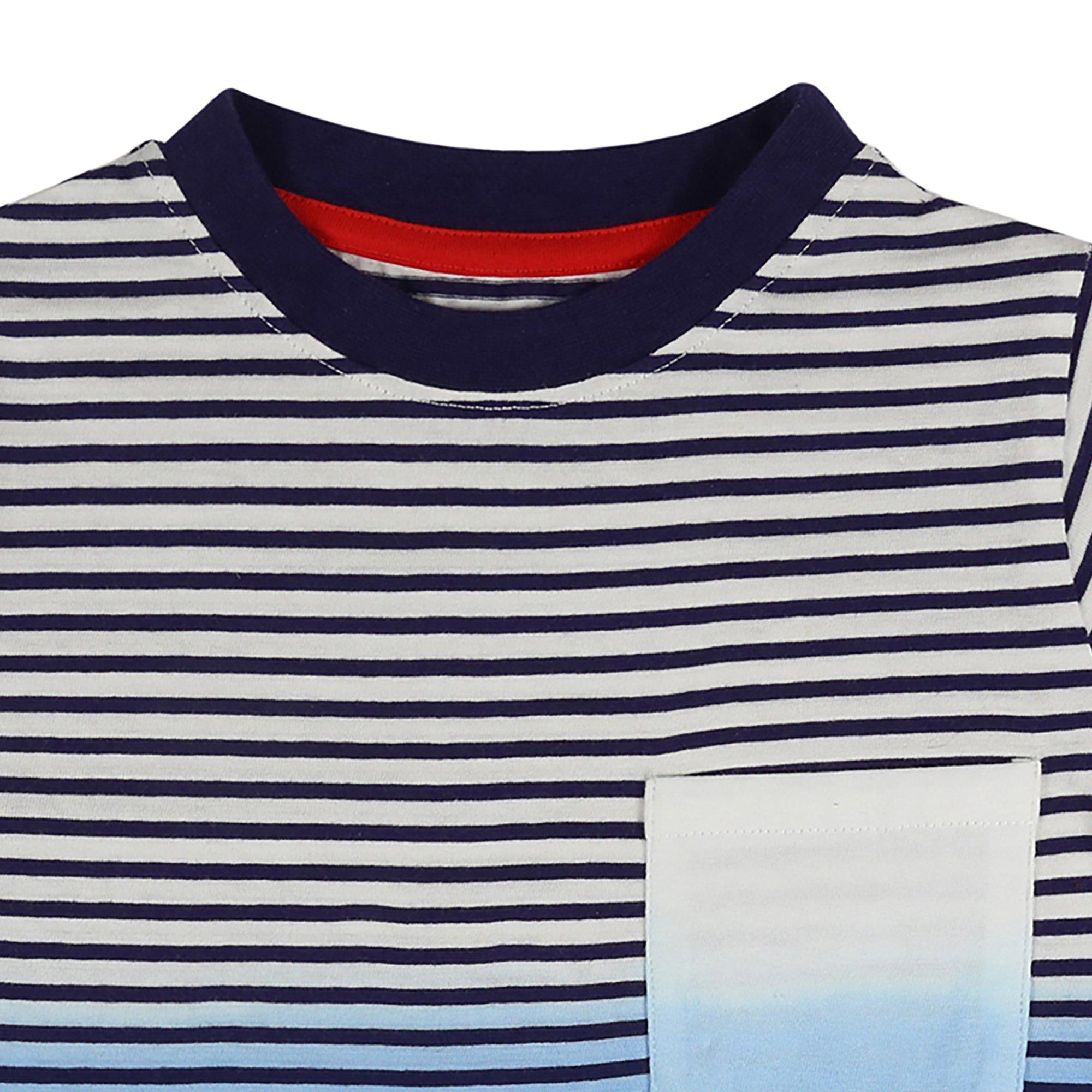 Navy - Lilly and Sid - Dip Dye Stripe T In99 - 3