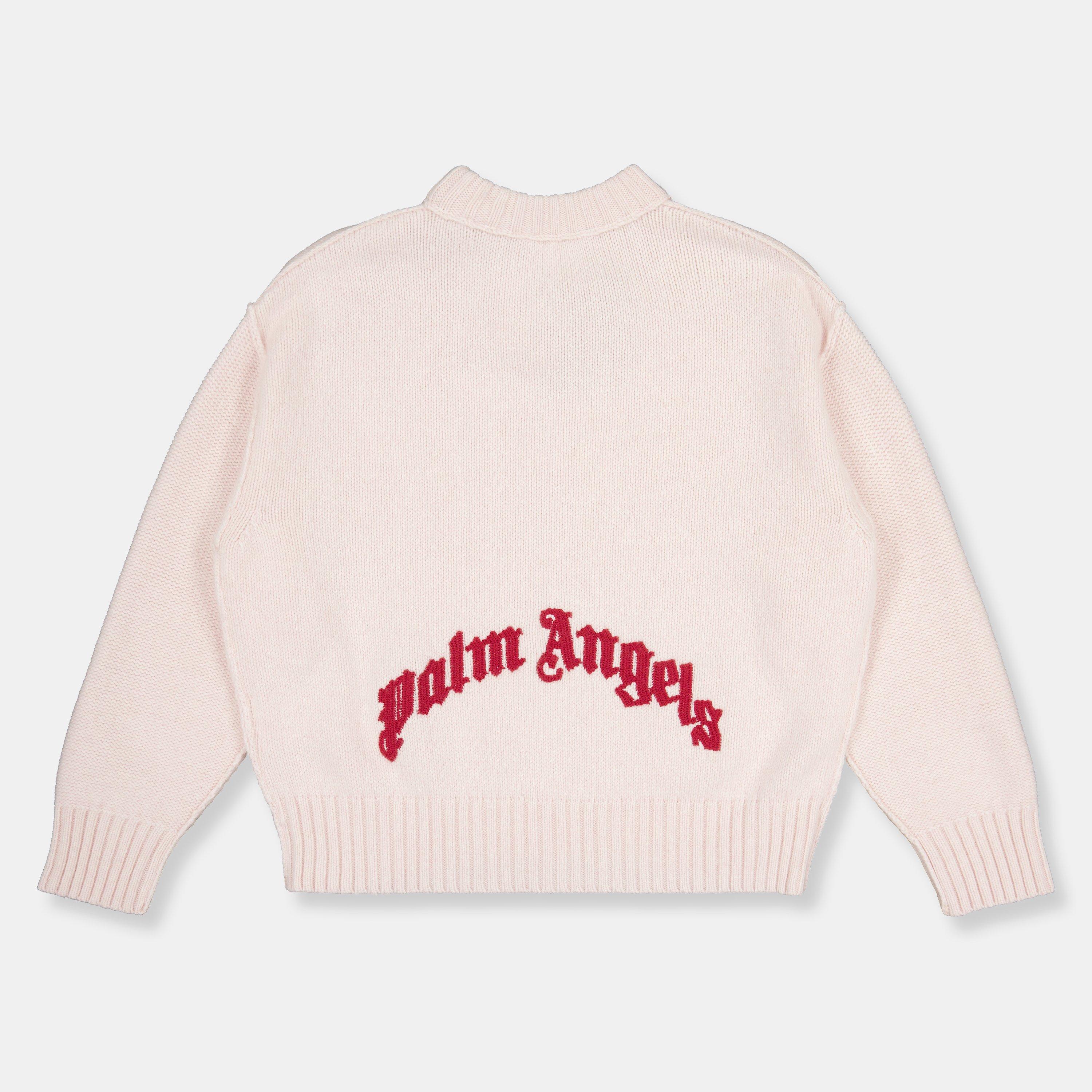 Pink 3B27 - Palm Angels - Unisex Kids' Logo Knitted Top - 1