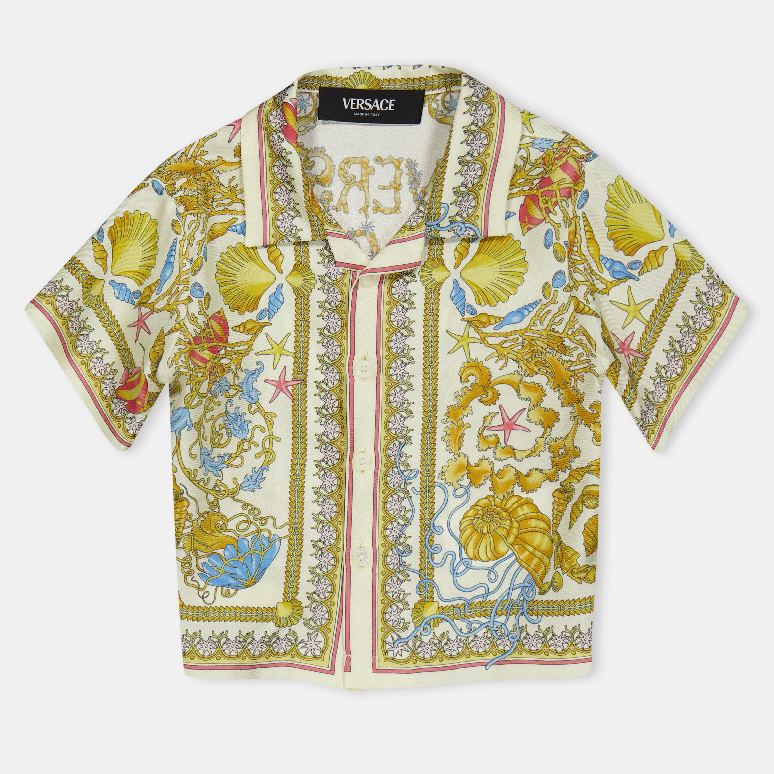 5K640 Multi - Versace - Kids' Short Sleeve Relaxed Fit Bowling Shirt - 1