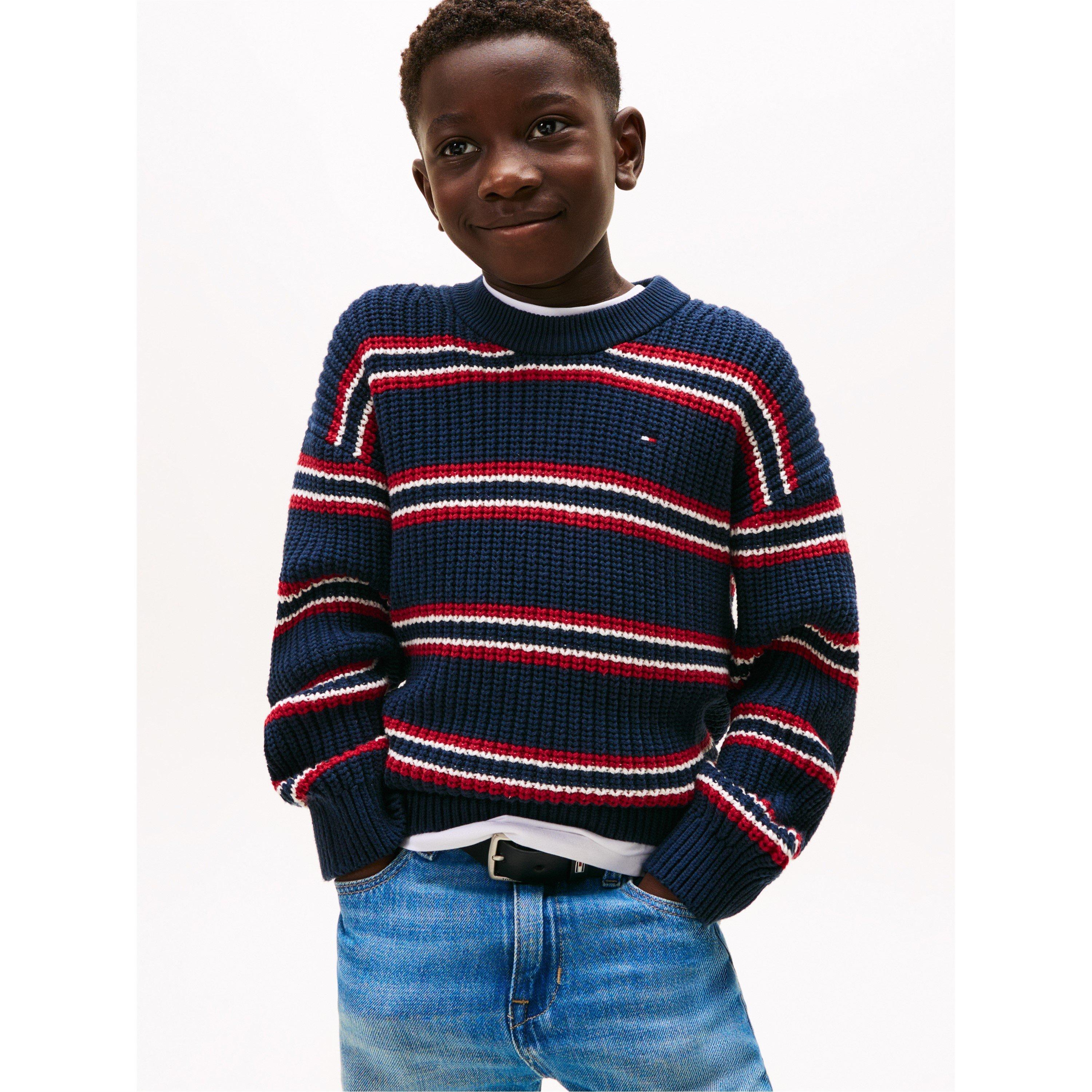 Azul Marinho Multicolorido 0A4 - Tommy Hilfiger - Kids' Crew Neck Jumper - 2