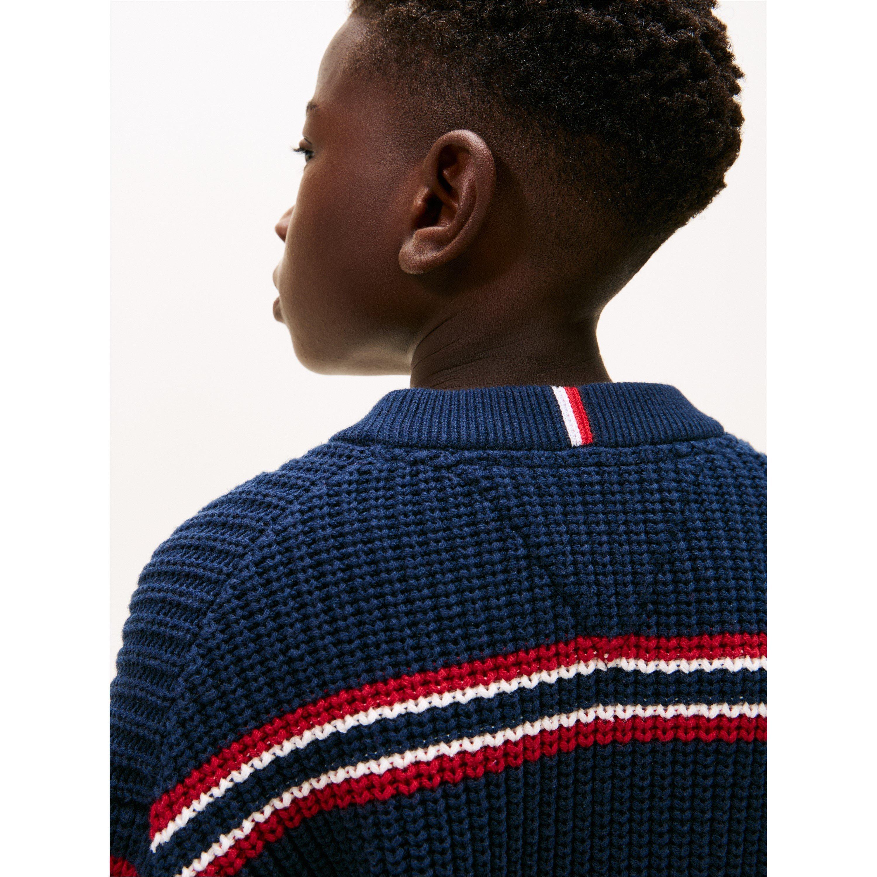 Azul Marinho Multicolorido 0A4 - Tommy Hilfiger - Kids' Crew Neck Jumper - 5