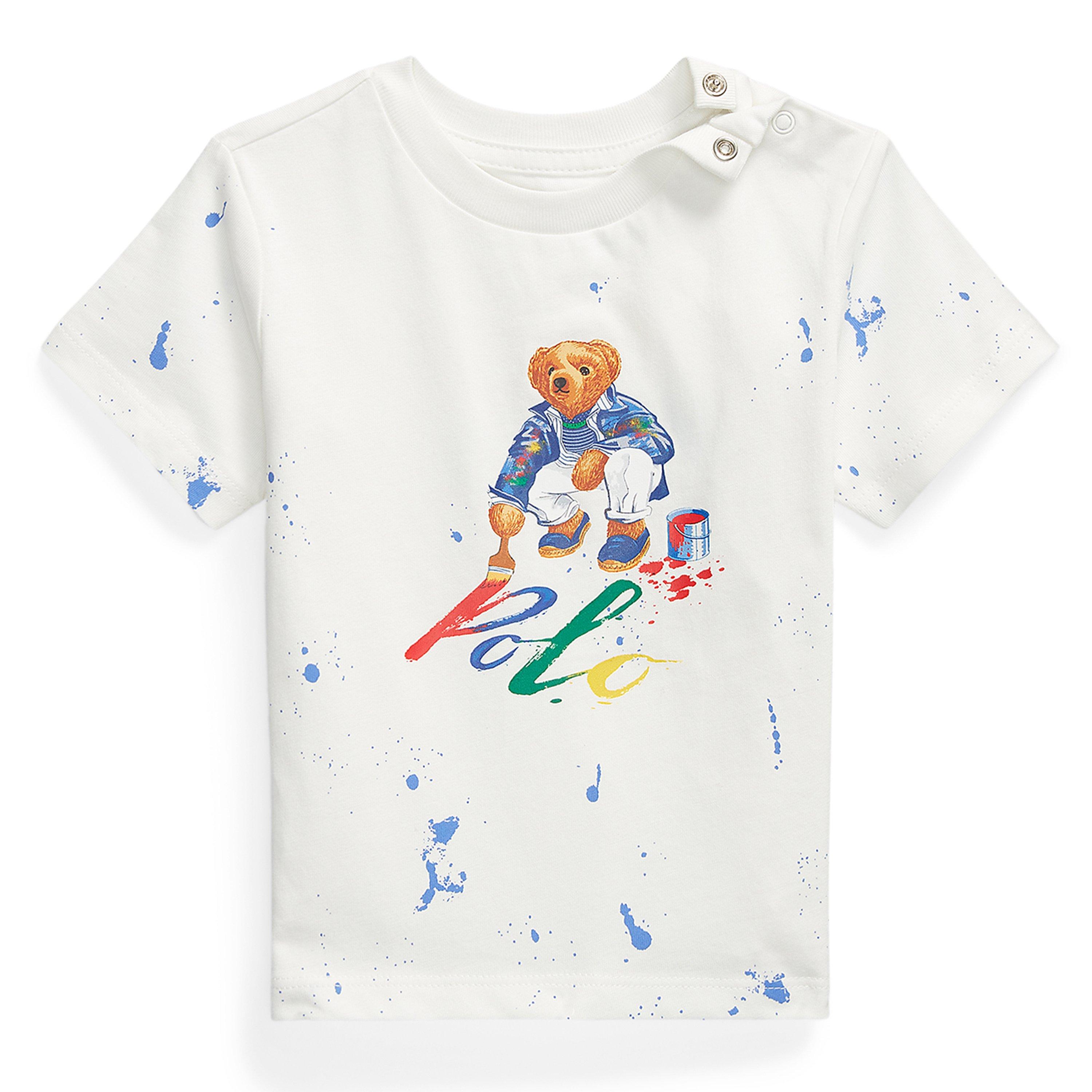 Polo Ralph Lauren Paint Bear T Shirt Babies Regular Fit T Shirts Cruise Fashion