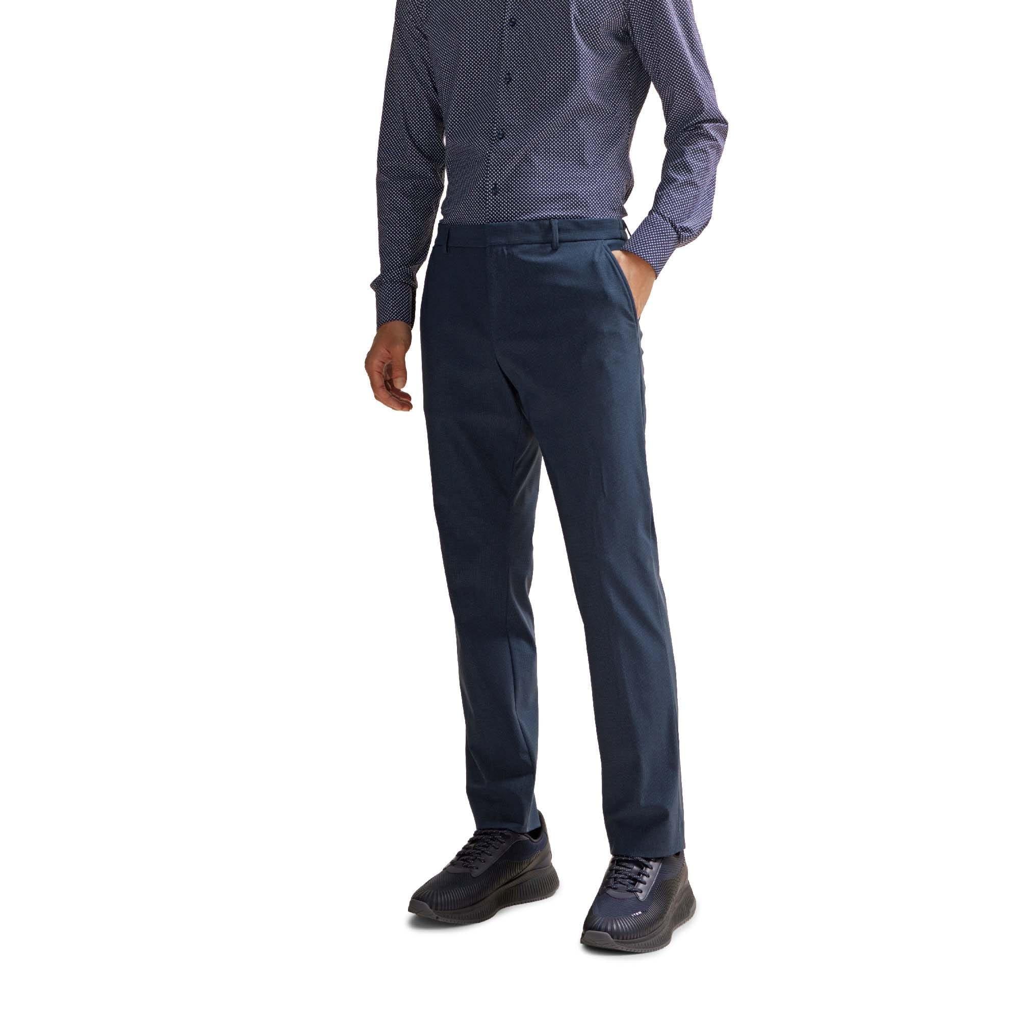 Blue - Boss - P-Genius-J-CW-WG-241 Slim Fit Trousers - 5