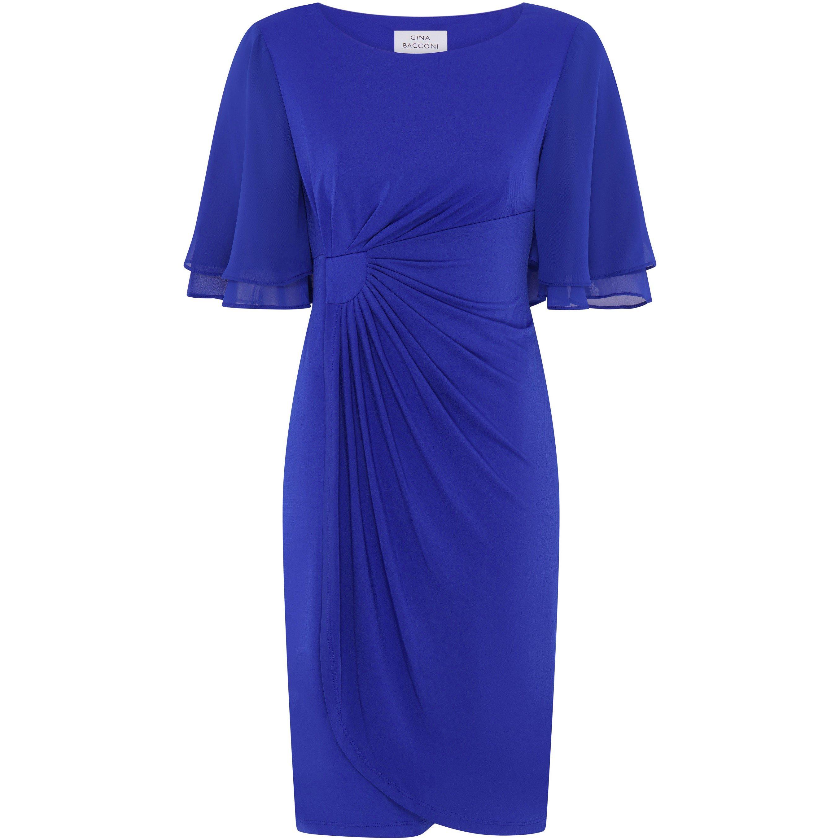 Cobalt - Gina Bacconi - Hanne Jersey And Chiffon Wrap Dress - 1