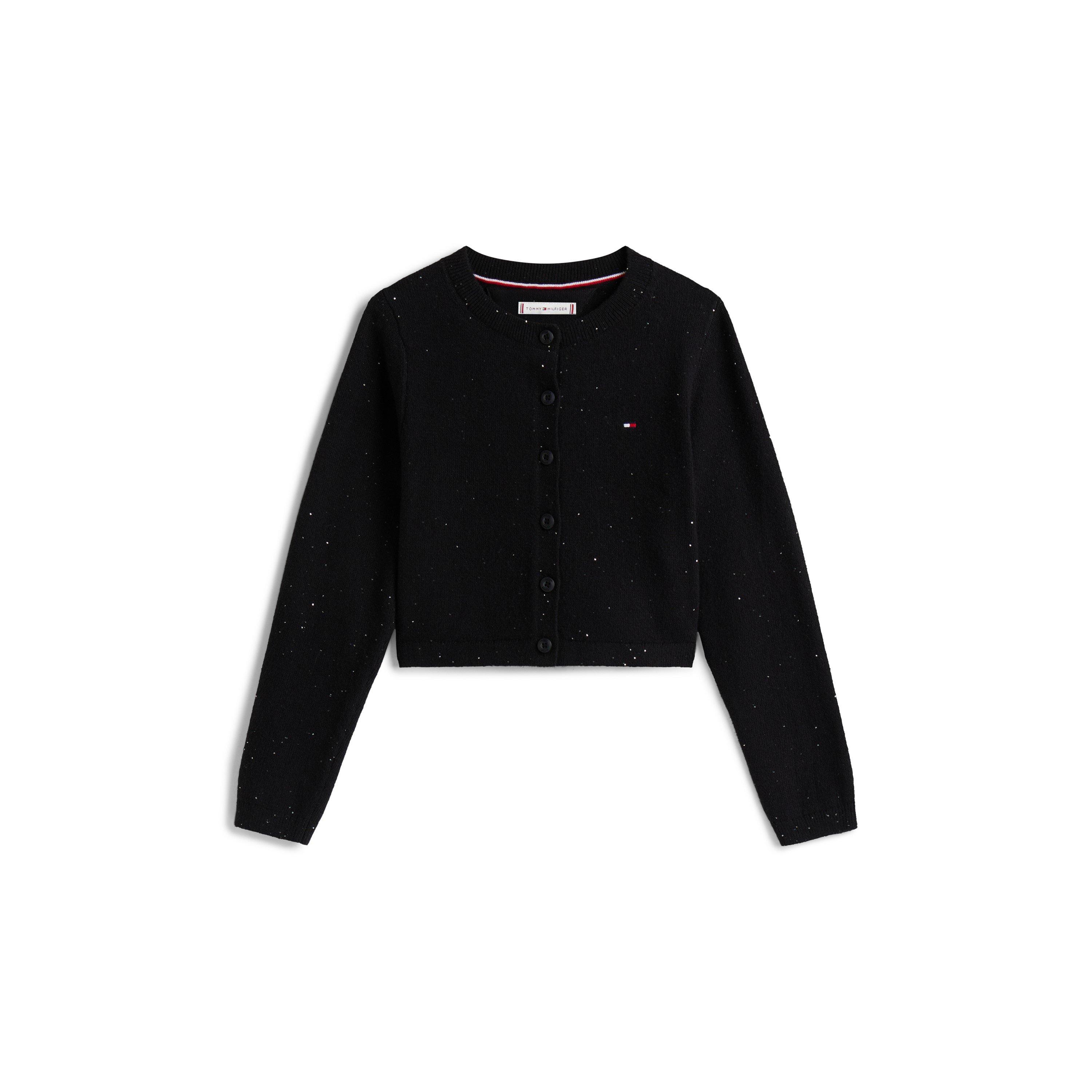 Black BDS - Tommy Hilfiger - Kids' Rib Cardigan - 1