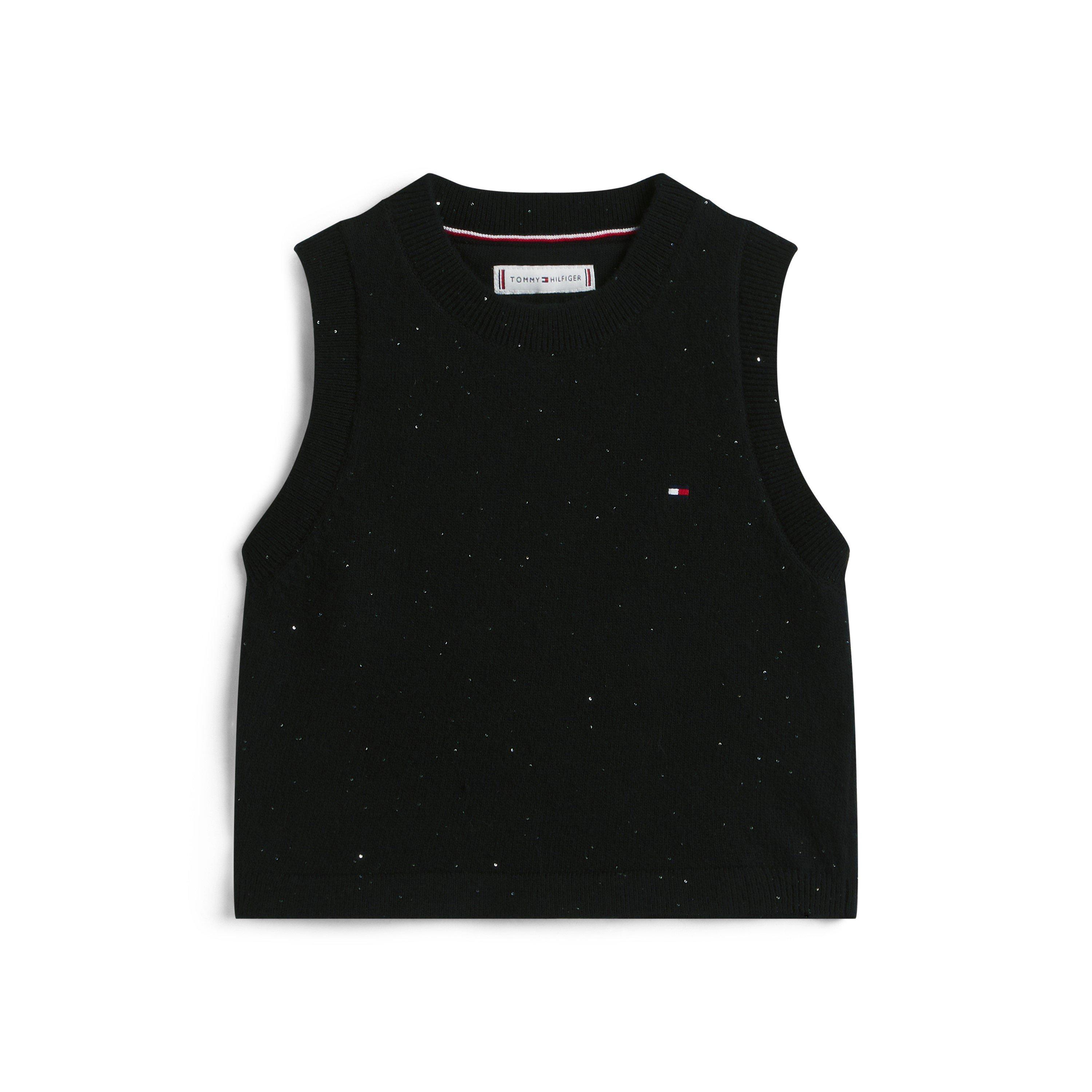 Tommy Hilfiger Girls Kids' Sequin Knitted Top - Black Bds - 10Y