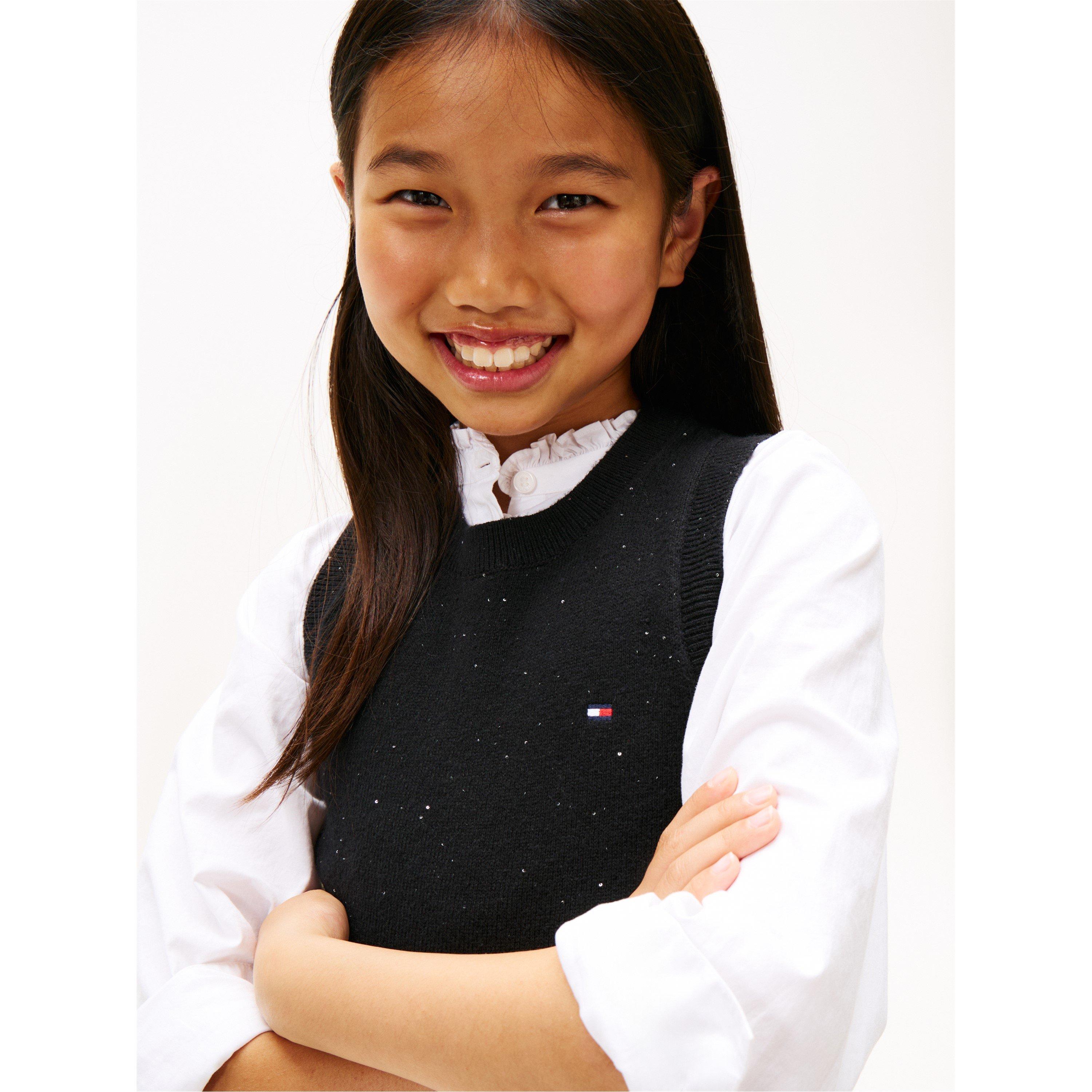 Crni BDS - Tommy Hilfiger - Kids' Sequin Knitted Top - 5