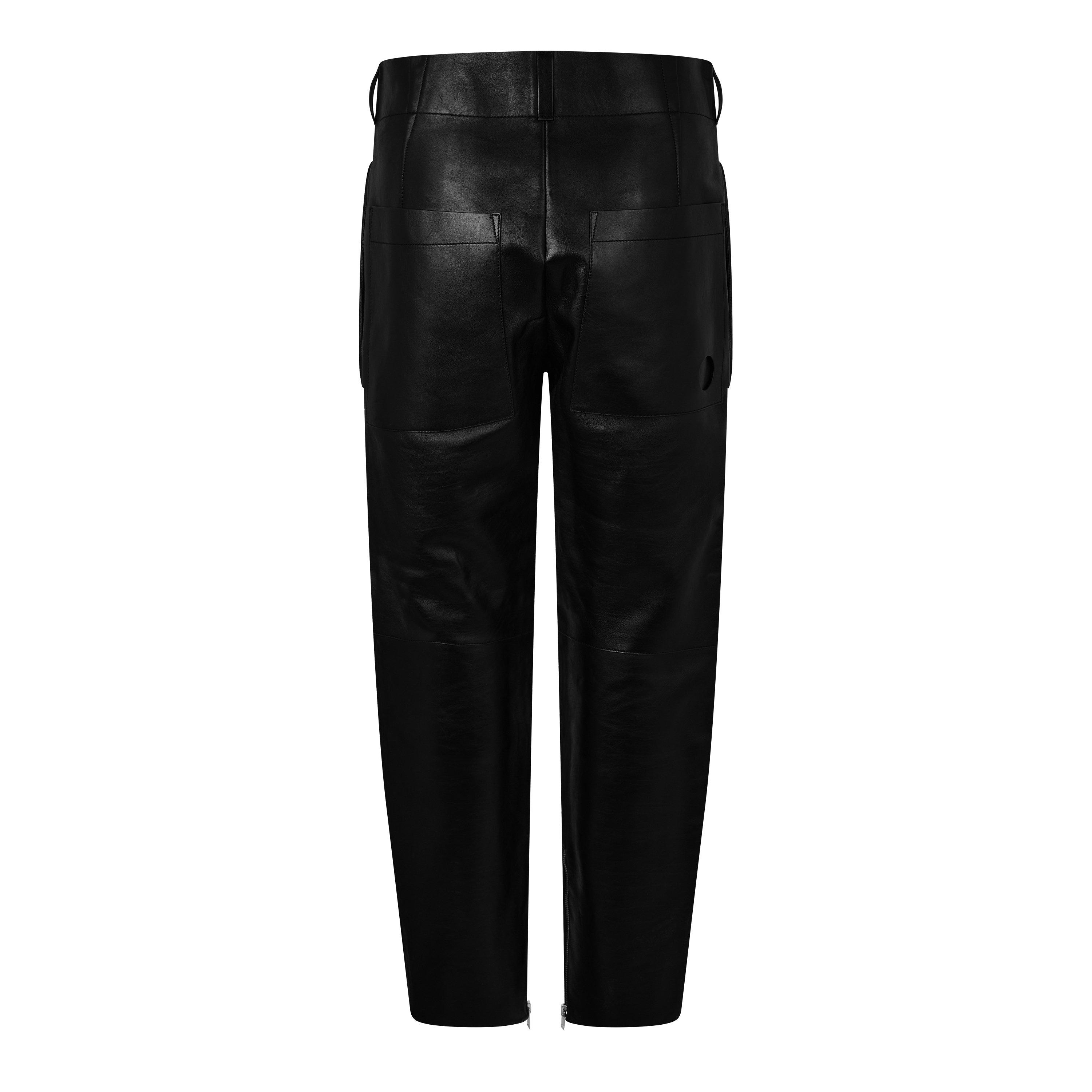 Nero - Bottega Veneta - Women's Leather/PU Trousers - 2