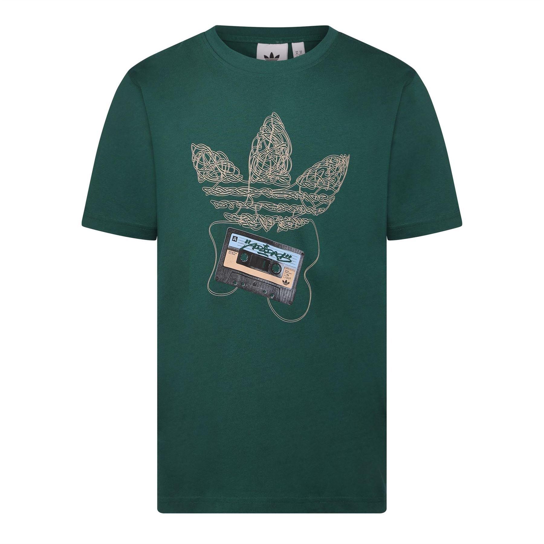 Green - adidas Originals - Tape Trefoil T-Shirt - 1