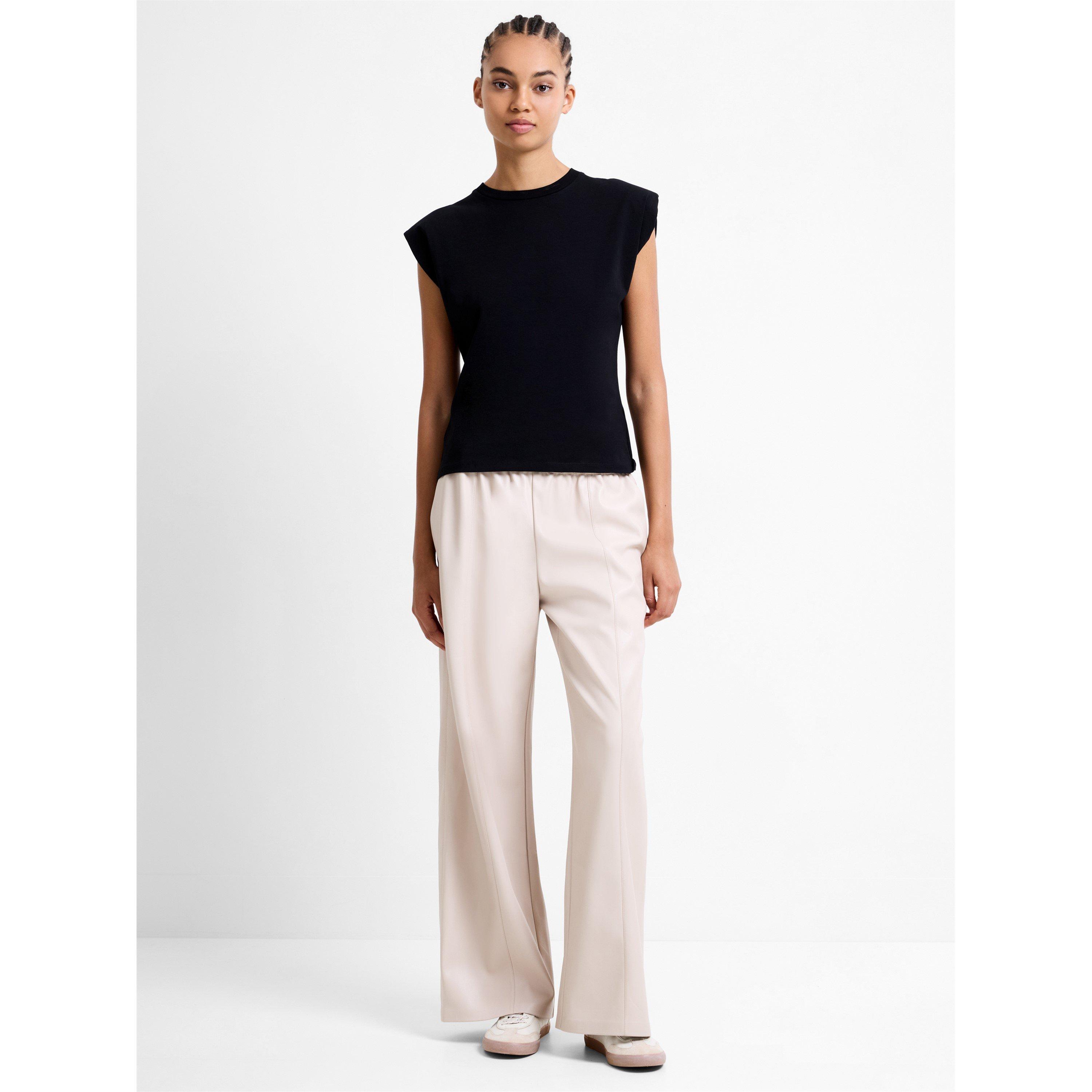 Cream - French Connection - Women's Tasha Faux Leather Trousers - 1