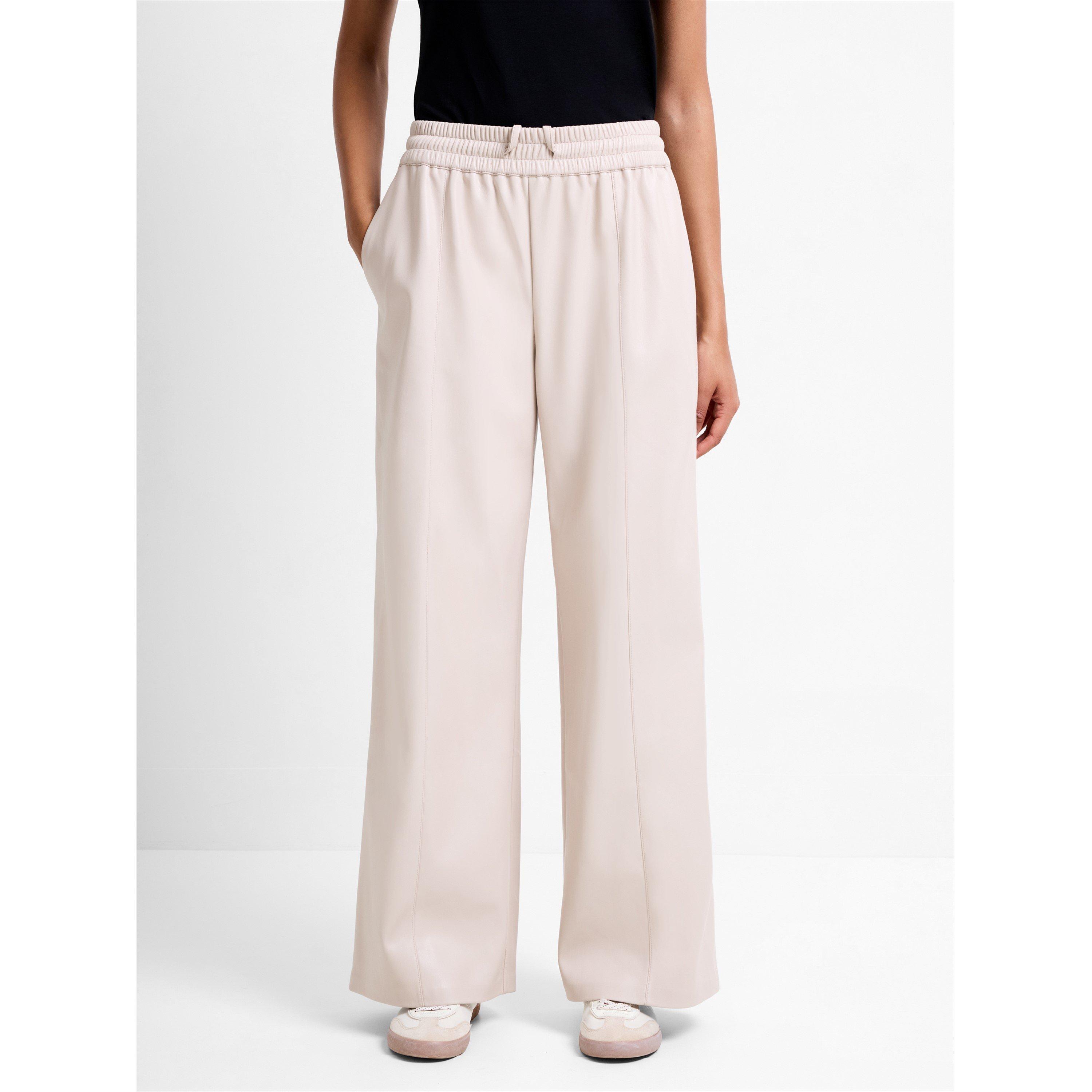 Cream - French Connection - Women's Tasha Faux Leather Trousers - 2