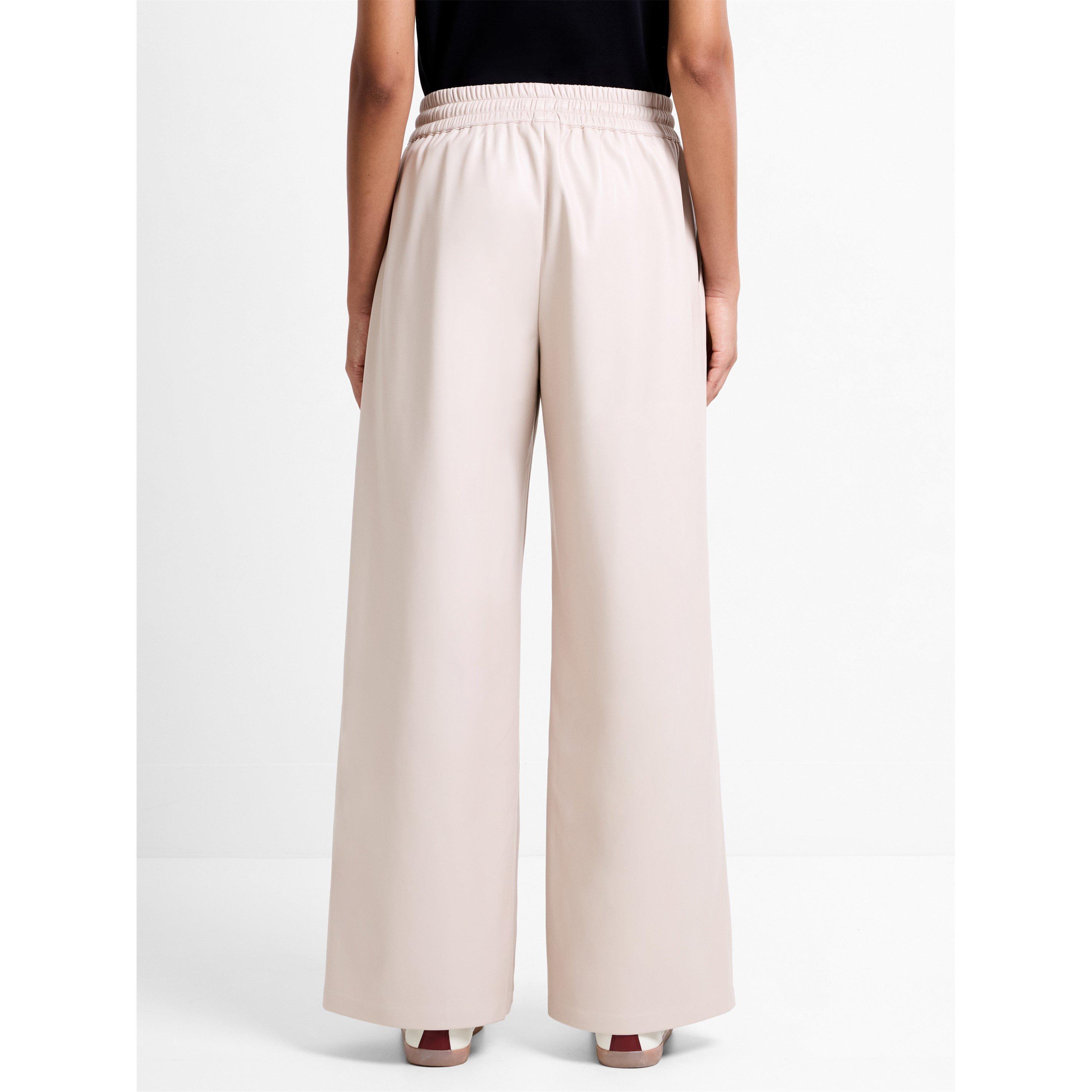 Cream - French Connection - Women's Tasha Faux Leather Trousers - 3