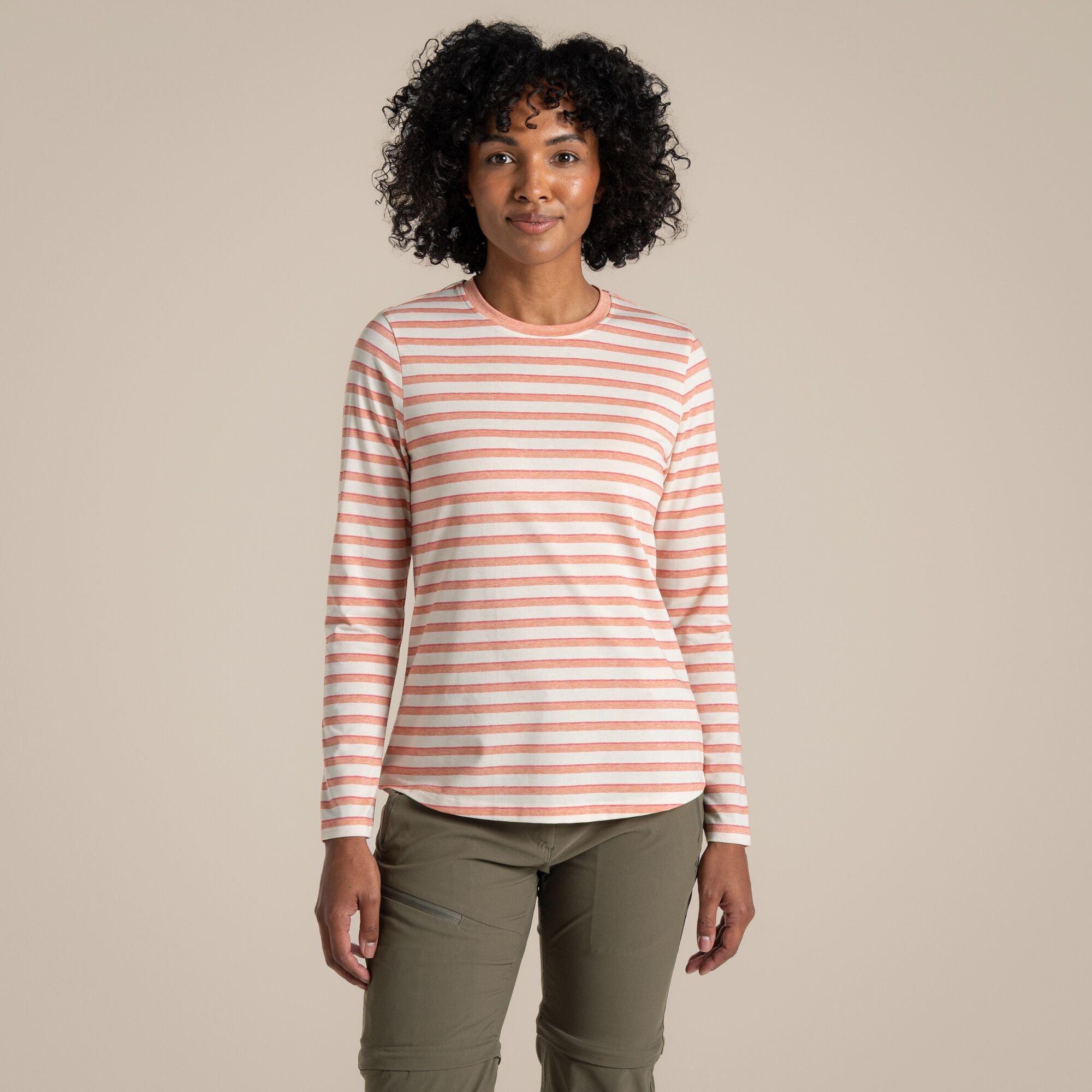 Craghoppers Women's Nosi Life Akona Long Sleeve Top - Clay Stripe - 18