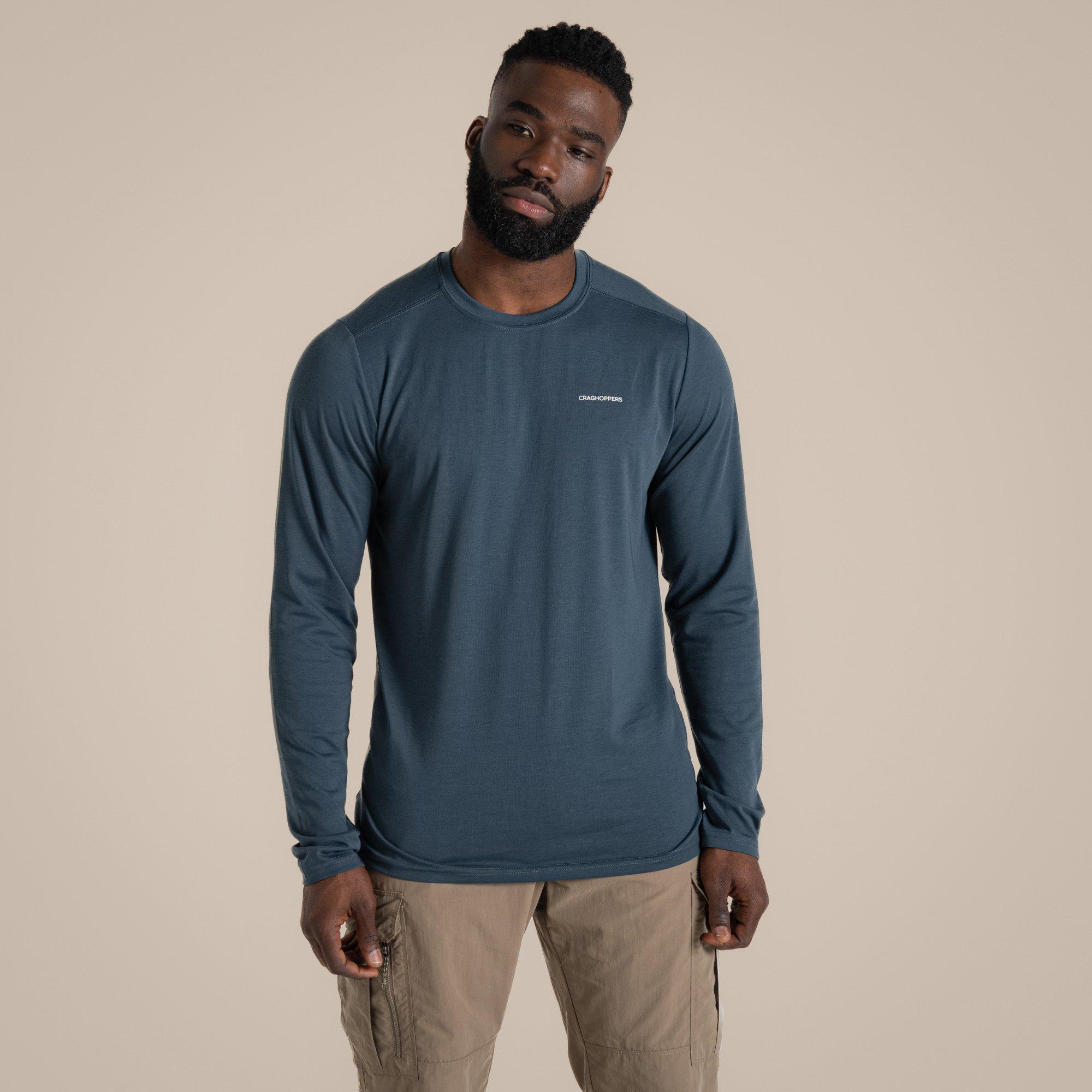 Craghoppers Men's Nosi Life Abel Long Sleeve Tshirt - Blue Stone - XXL