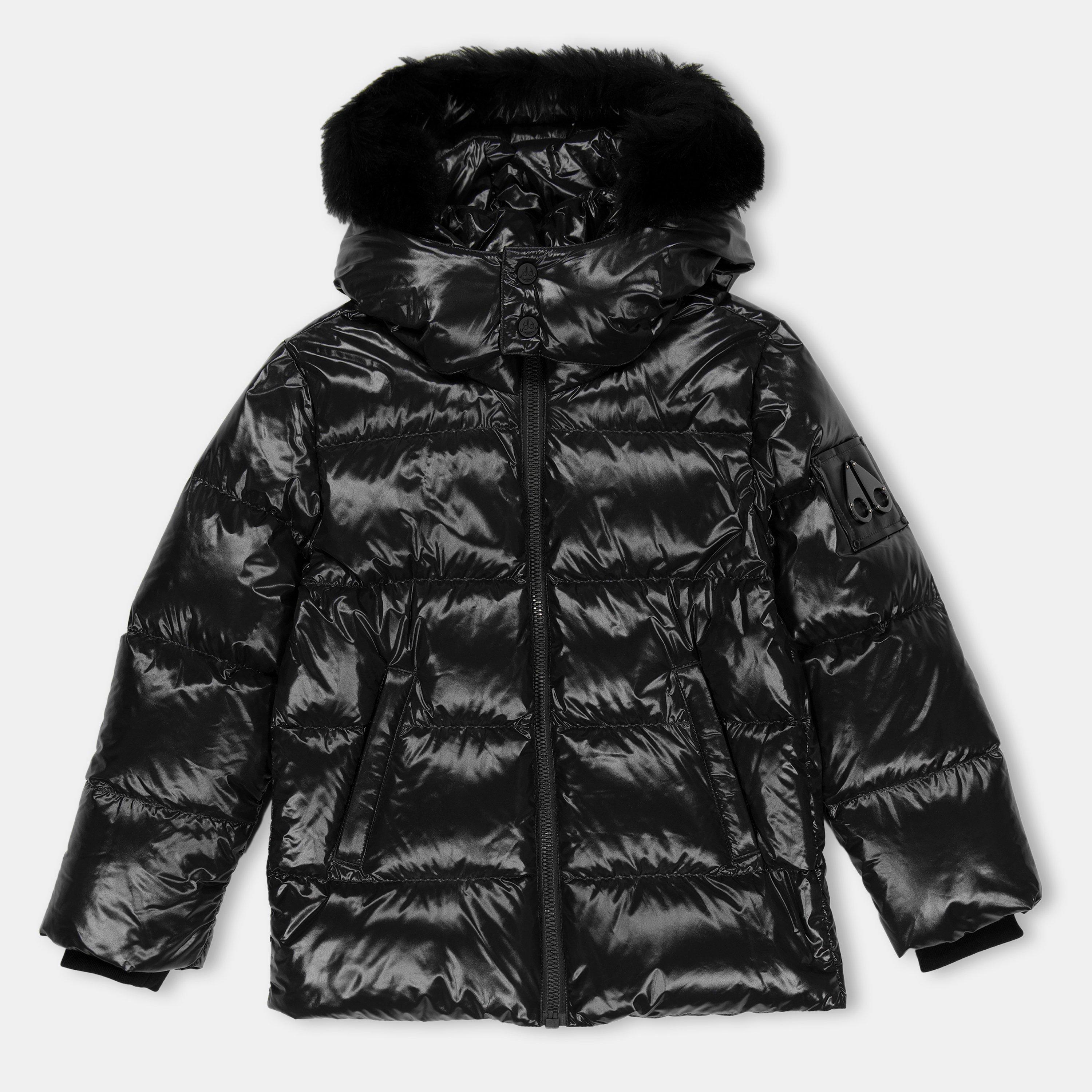 Moose Knuckles  Kids ' Kings Shorts Insulated Weather Resistant Short Puffer Jacket - Blk/Blk 305 - L(12-14Y)