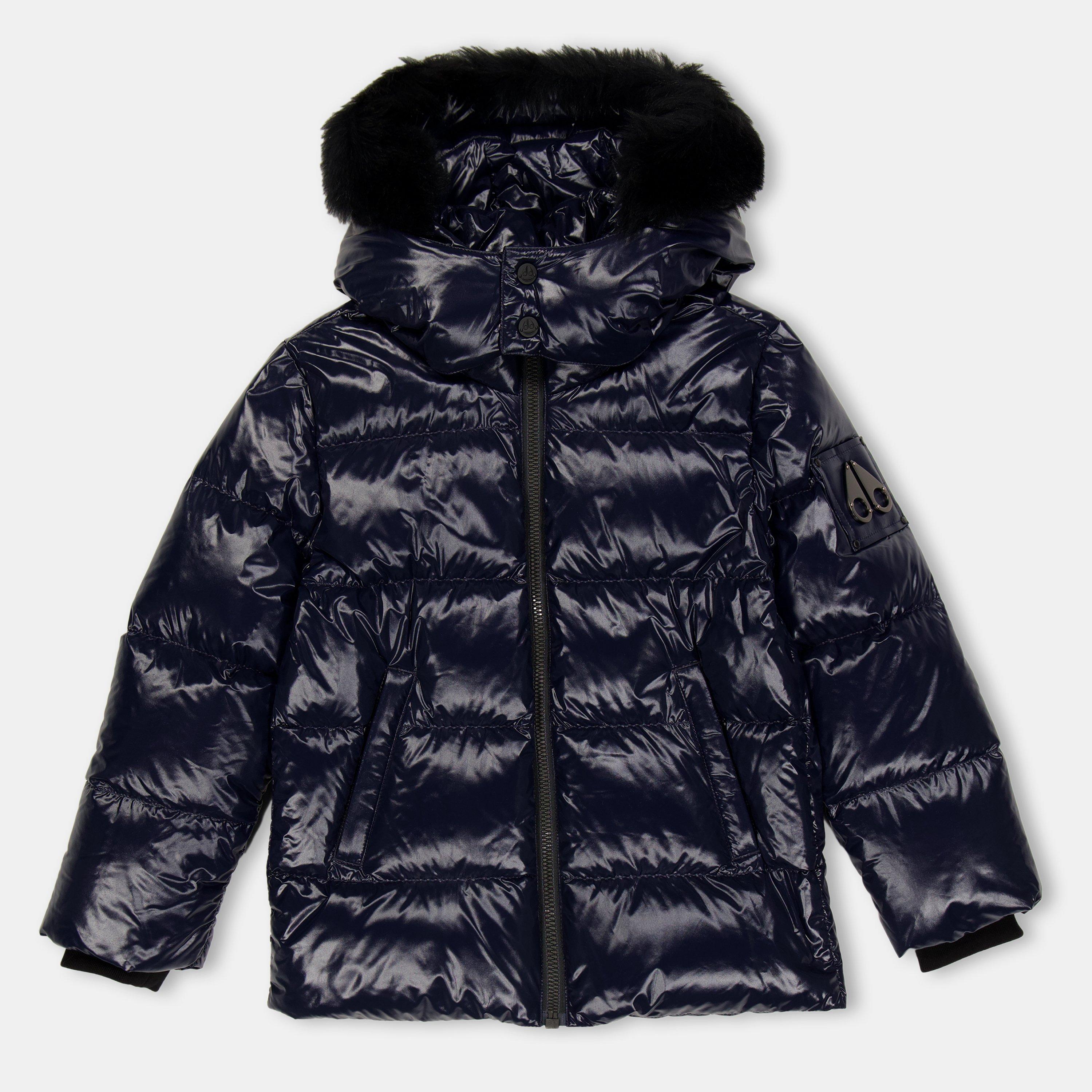 Moose Knuckles  Kids' Kings Shorts Insulated Weather Resistant Short Puffer Jacket - Navy/Blk 546 - Size M(10-12Y)