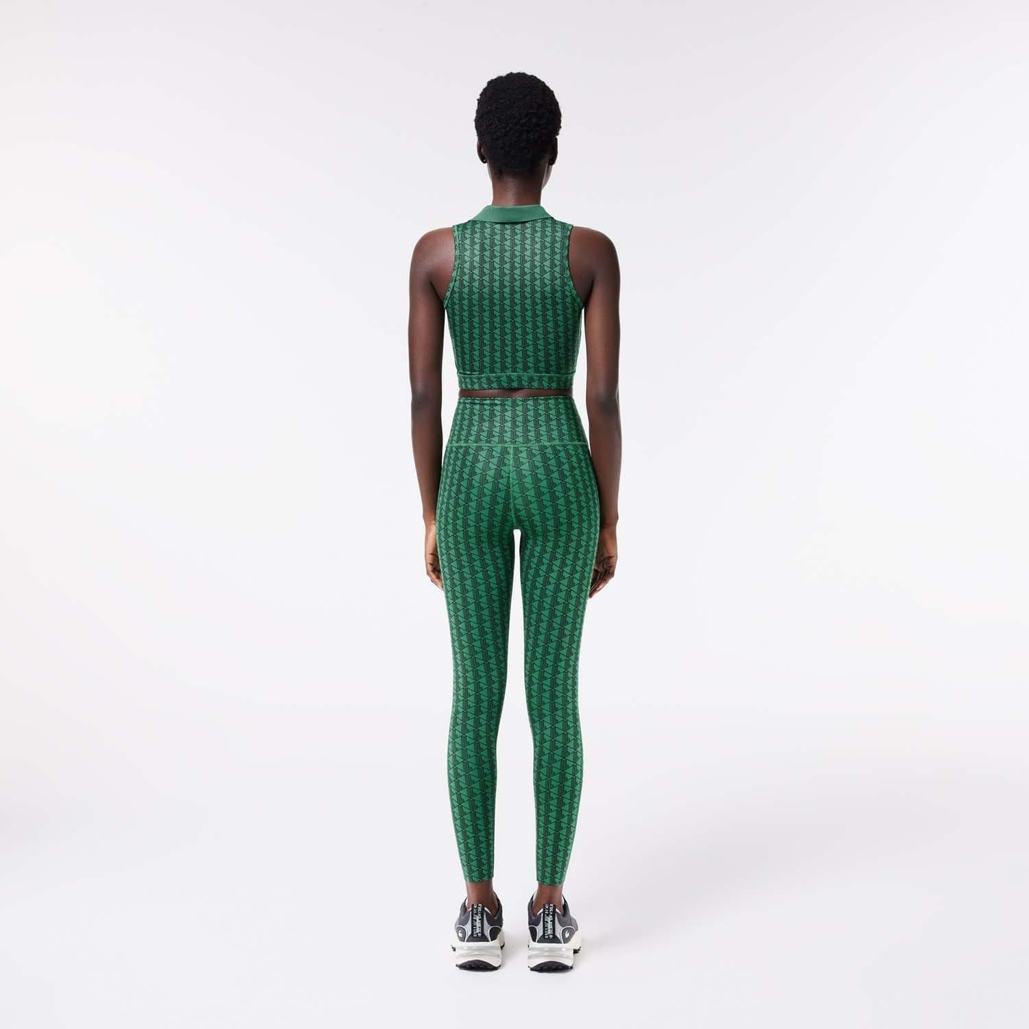 Green - Lacoste - Monogram Print Sport Leggings - 2