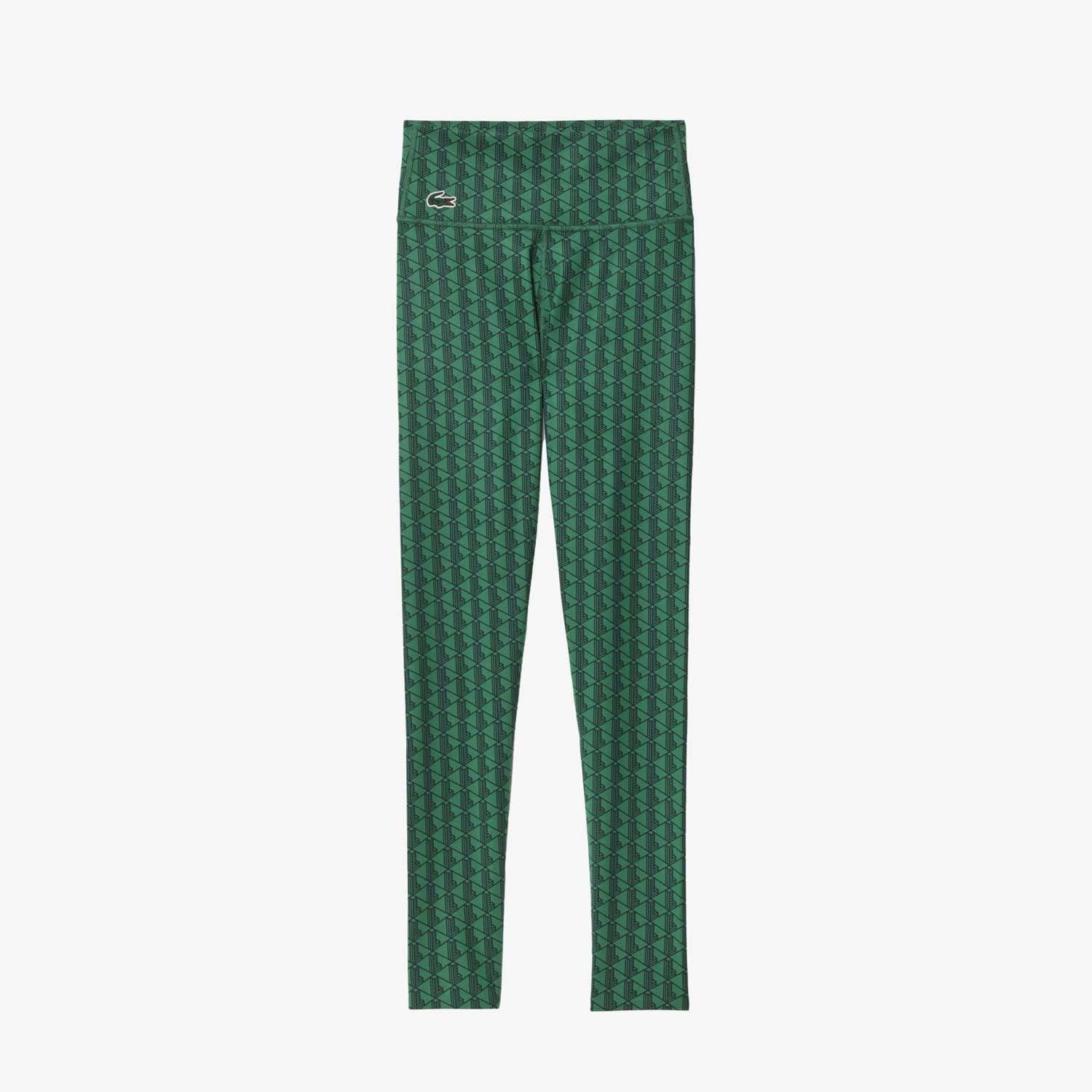 Green - Lacoste - Monogram Print Sport Leggings - 3
