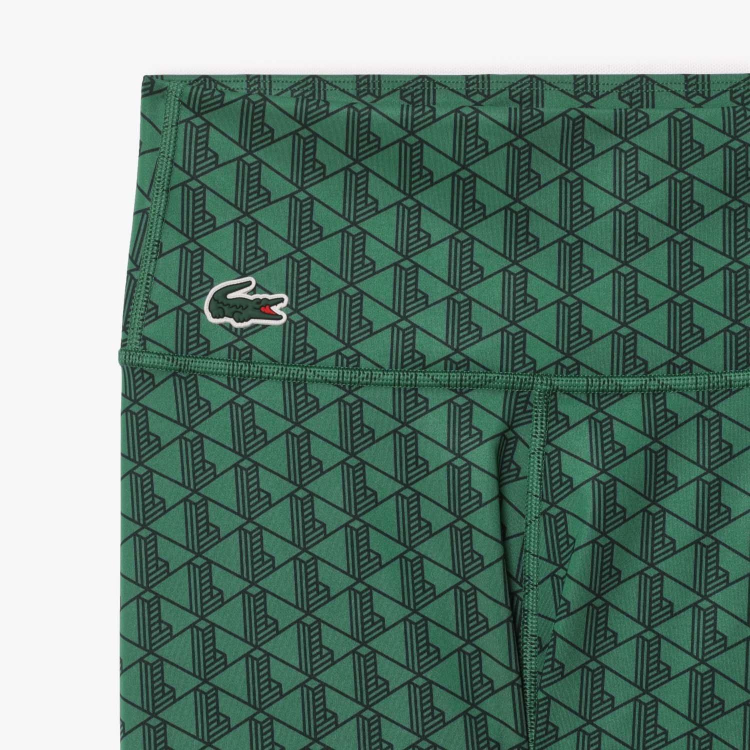 Green - Lacoste - Monogram Print Sport Leggings - 4