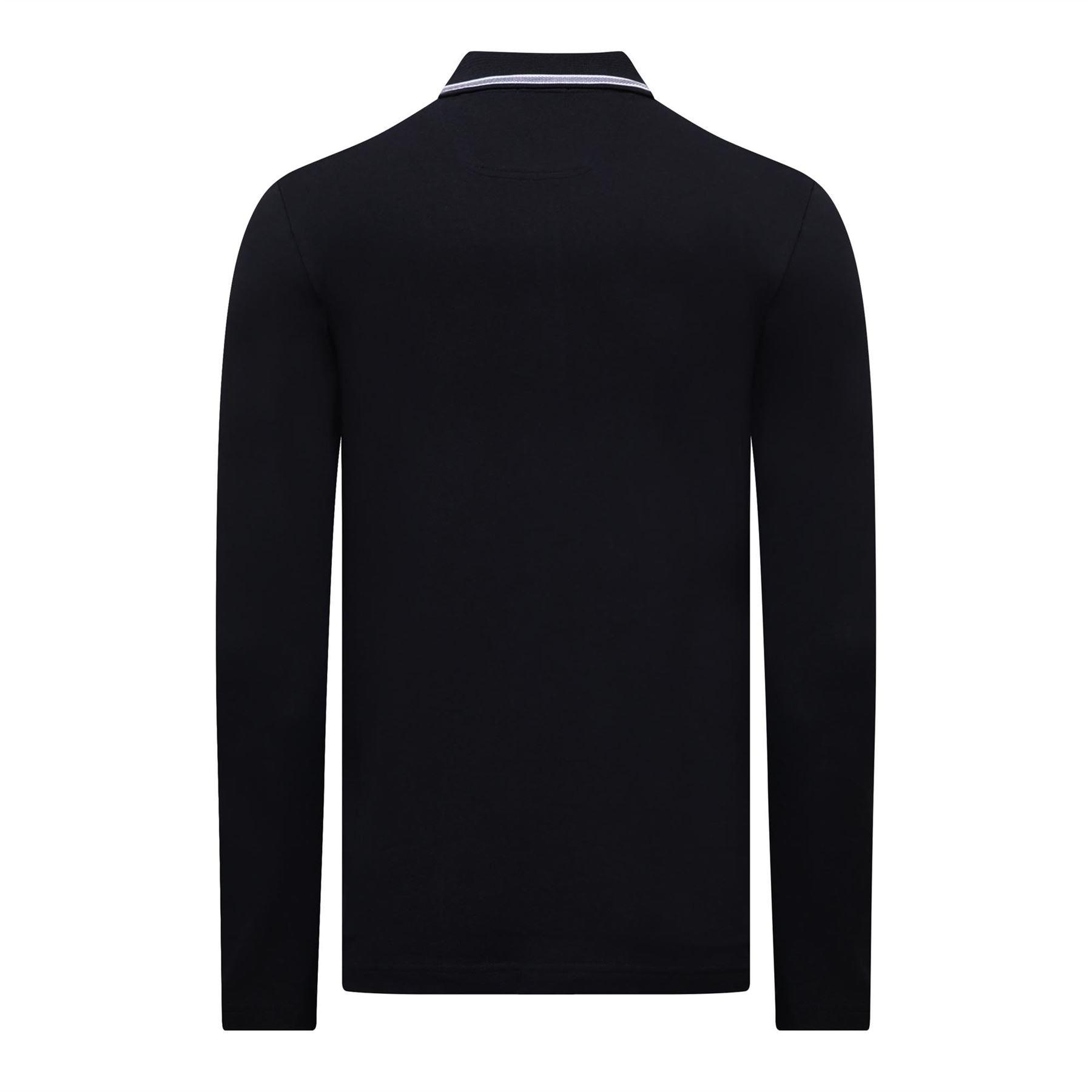 Dark Blue - Boss - Plisy Long Sleeve Cotton Piqu¿ Polo Shirt - 2