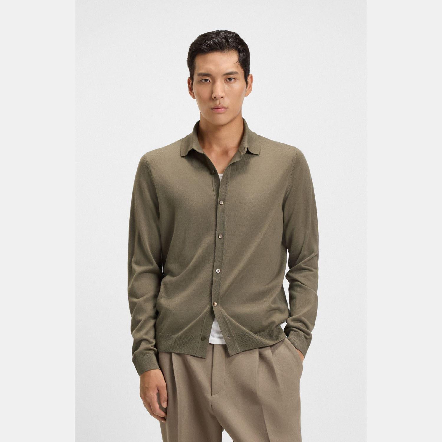 Brown - Boss - Helbert Regular Fit Shirt in Virgin Wool - 2