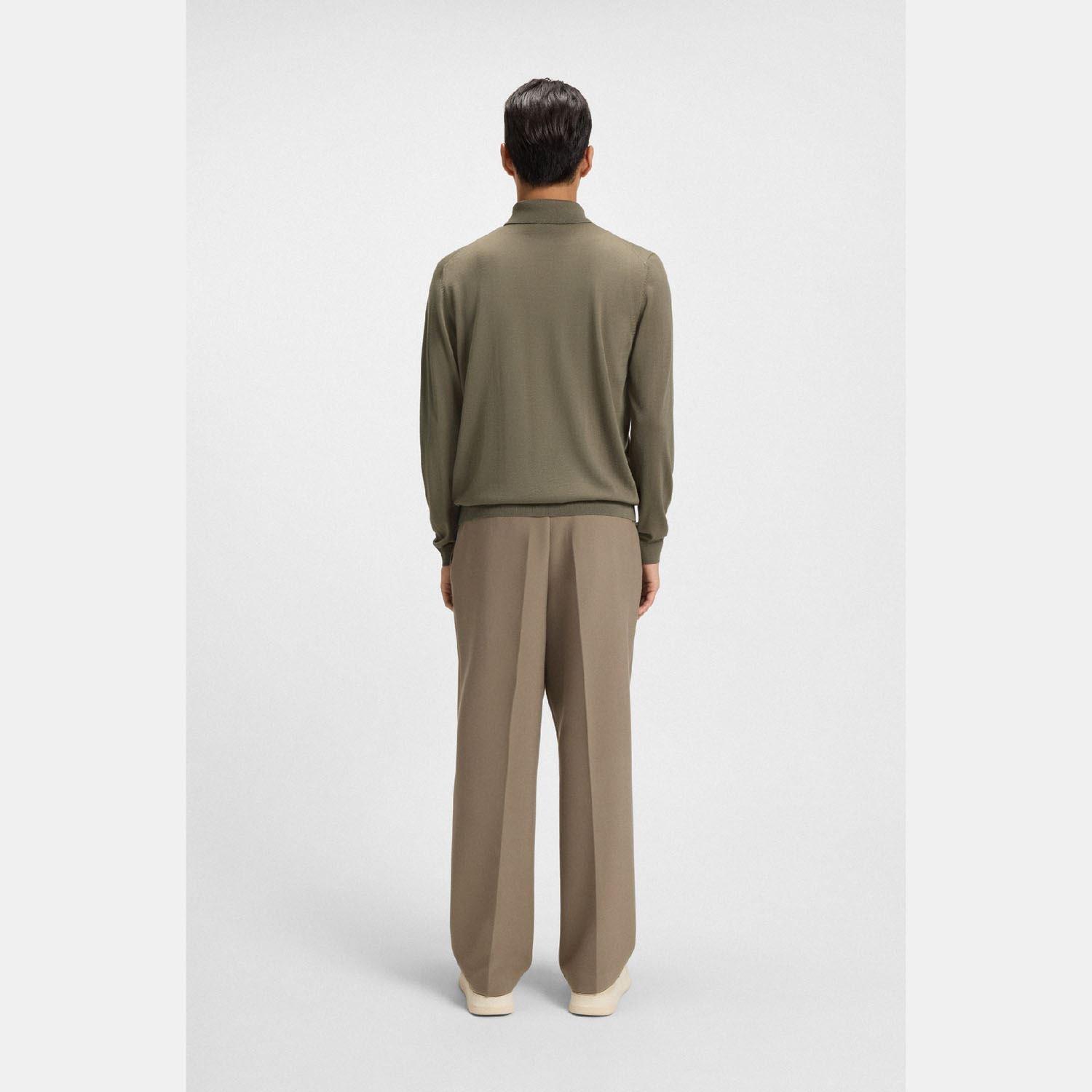 Brown - Boss - Helbert Regular Fit Shirt in Virgin Wool - 4