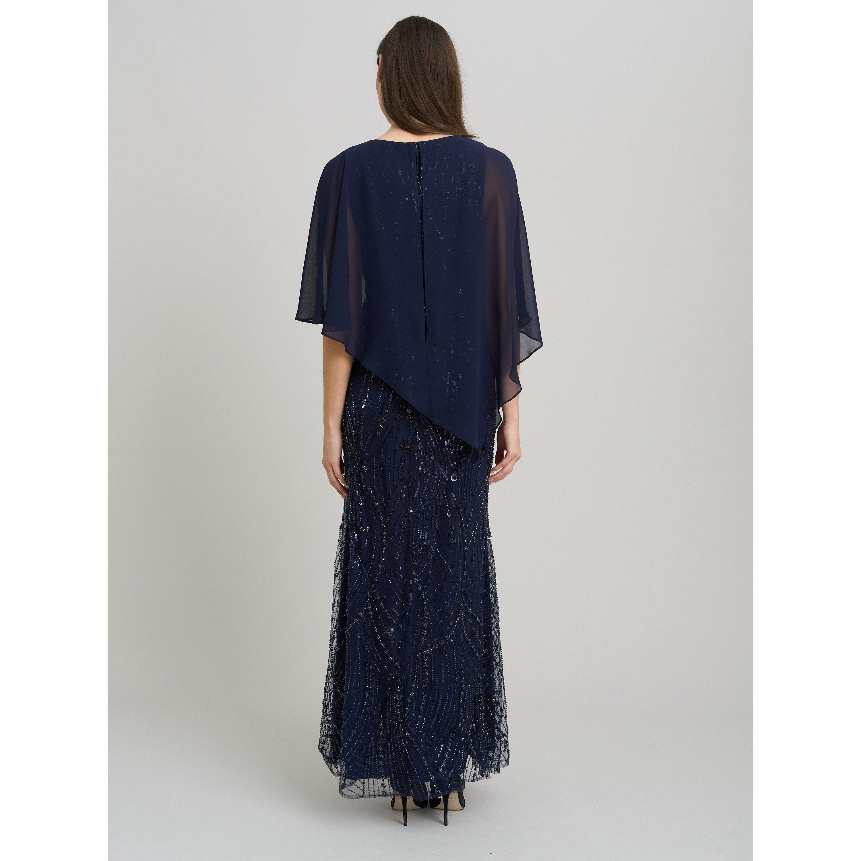 Navy - Gina Bacconi - Leslie Embellished Maxi Dress - 3
