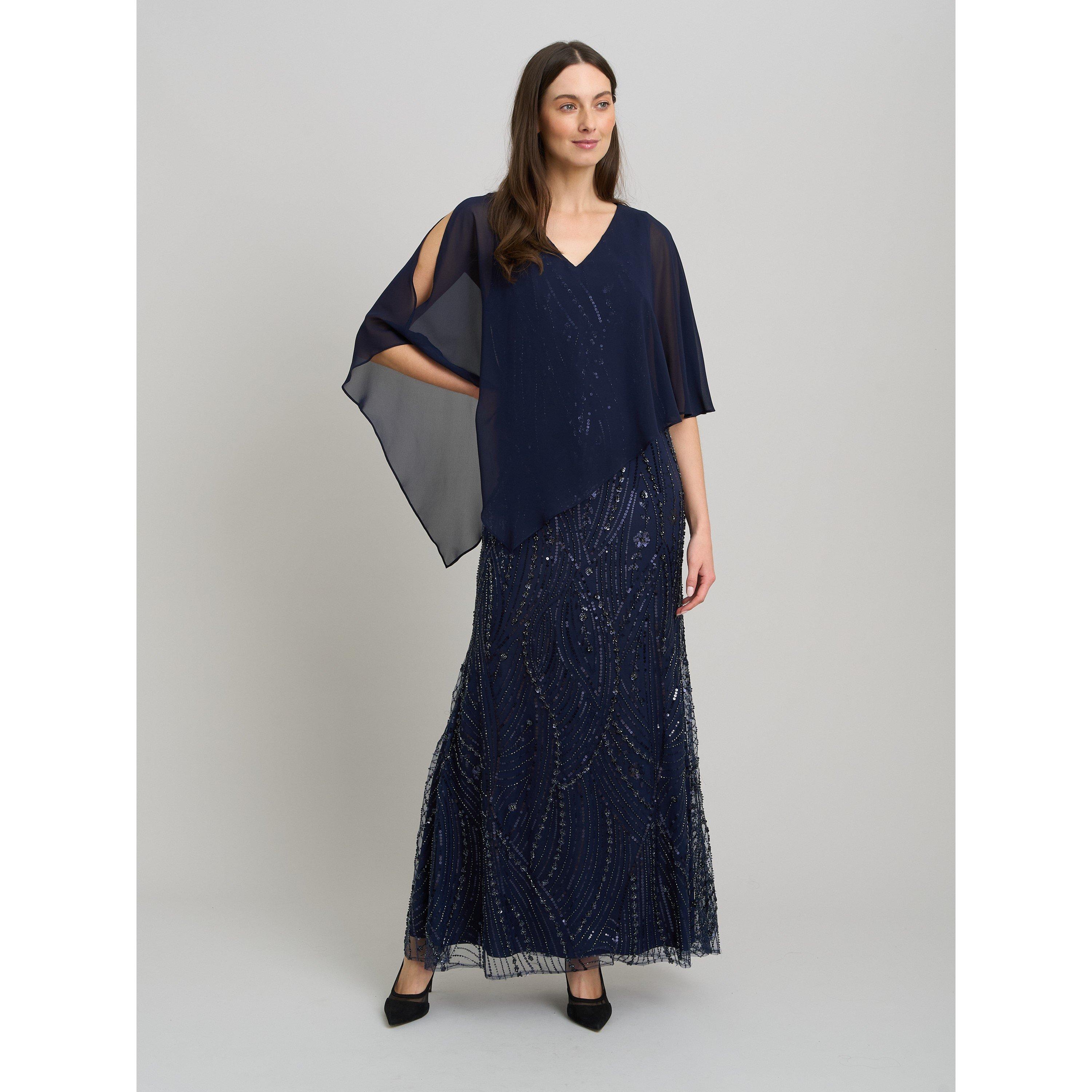 Navy - Gina Bacconi - Leslie Embellished Maxi Dress - 4