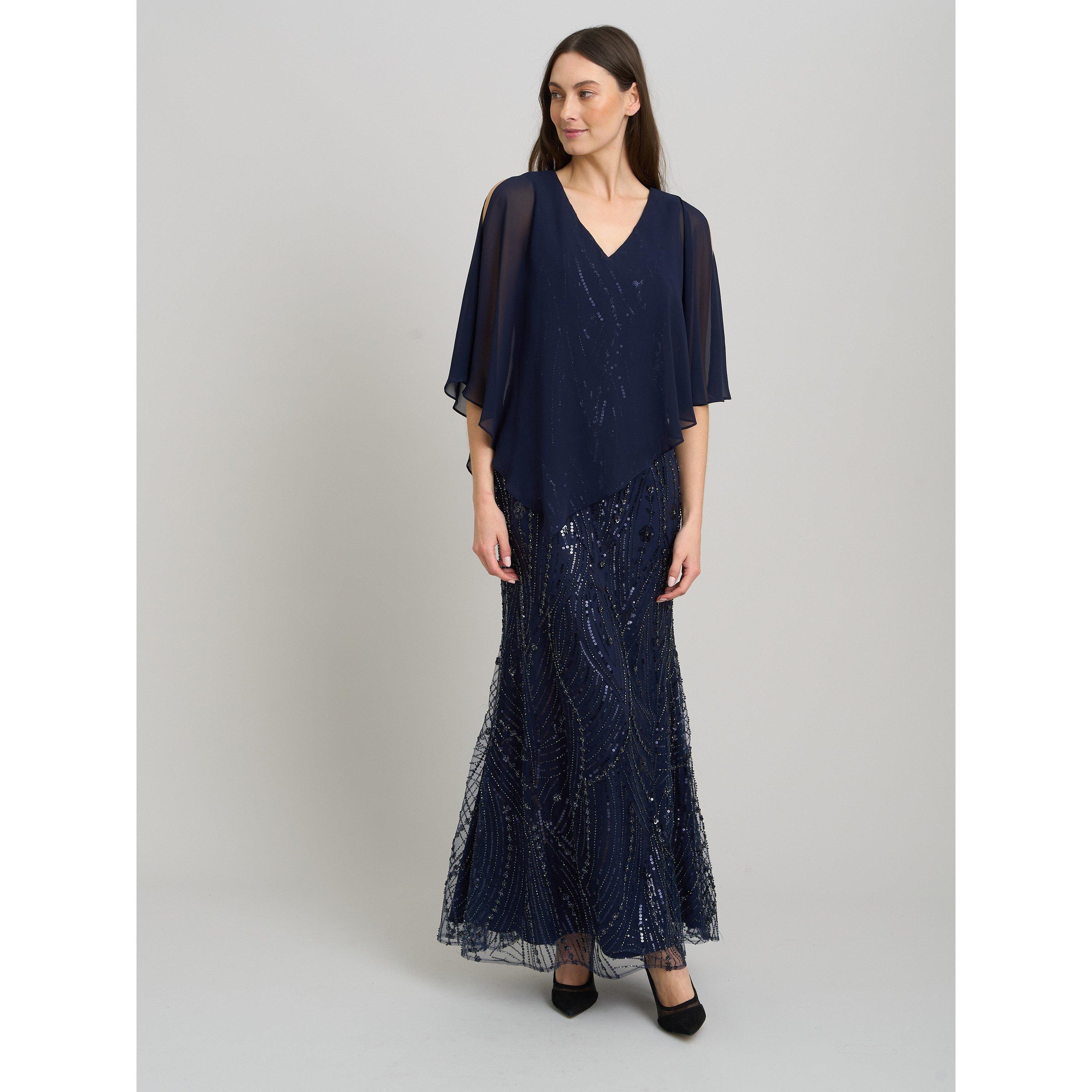 Navy - Gina Bacconi - Leslie Embellished Maxi Dress - 6