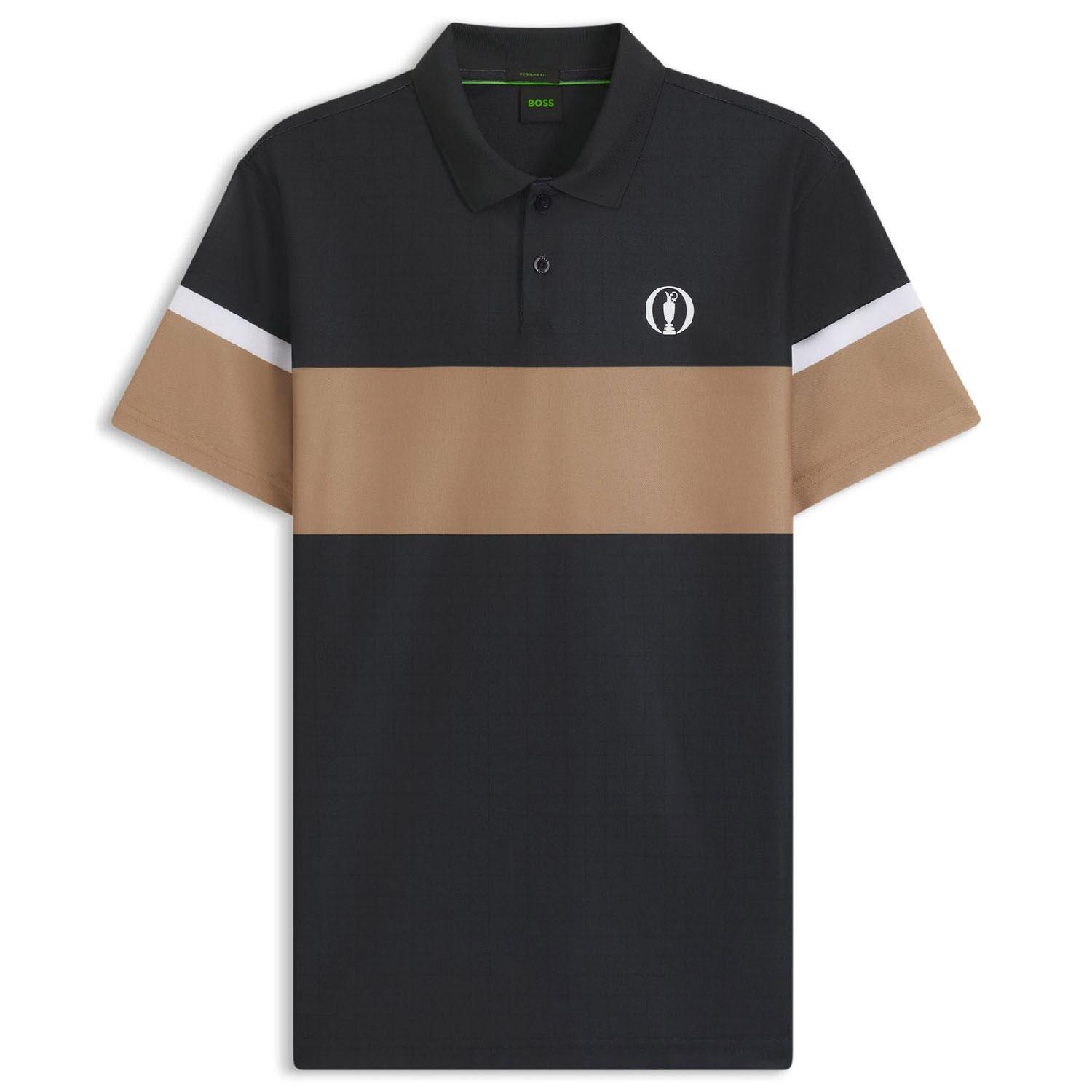 Black - Boss - The Open 25 Paddy Grid Pattern Polo Shirt - 1