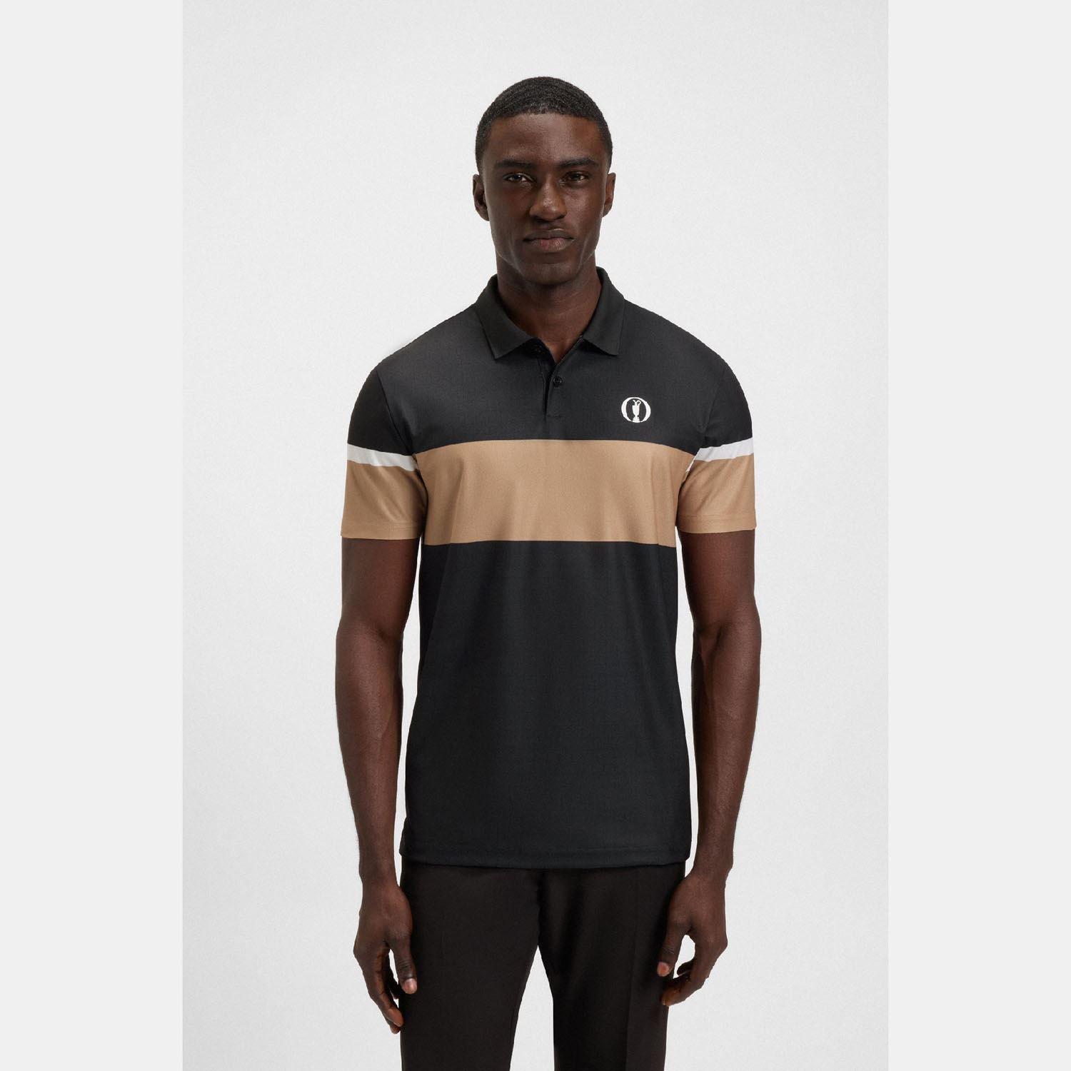 Black - Boss - The Open 25 Paddy Grid Pattern Polo Shirt - 2