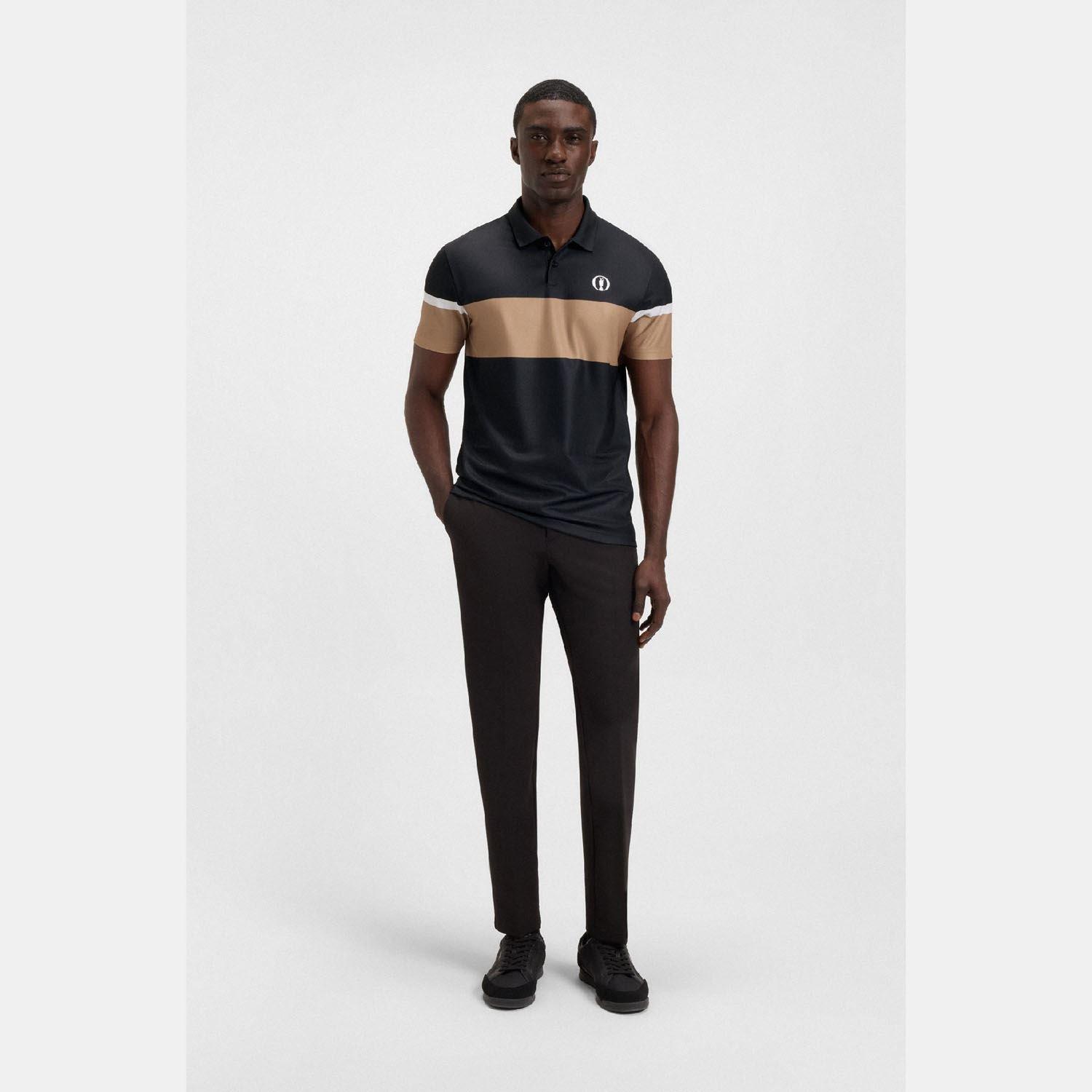 Black - Boss - The Open 25 Paddy Grid Pattern Polo Shirt - 4