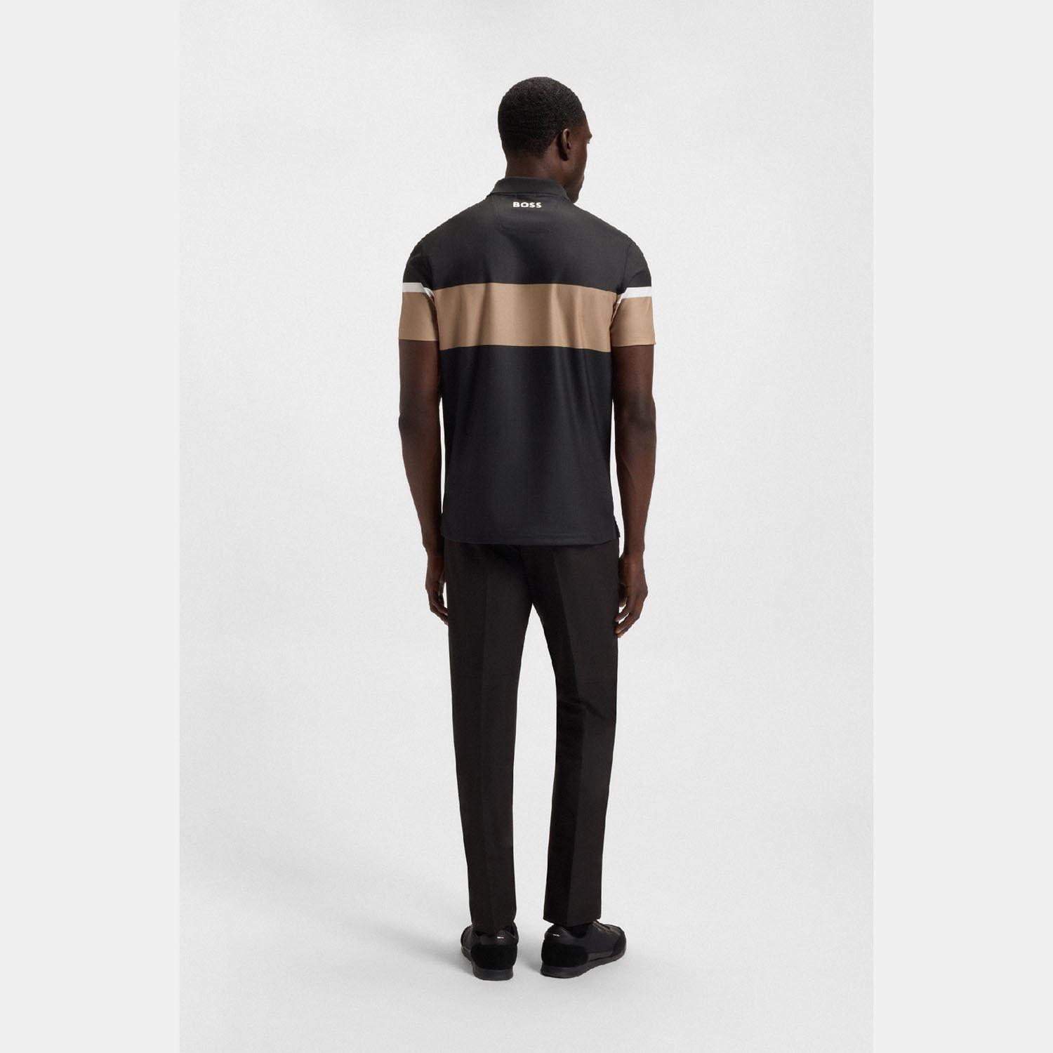 Black - Boss - The Open 25 Paddy Grid Pattern Polo Shirt - 5