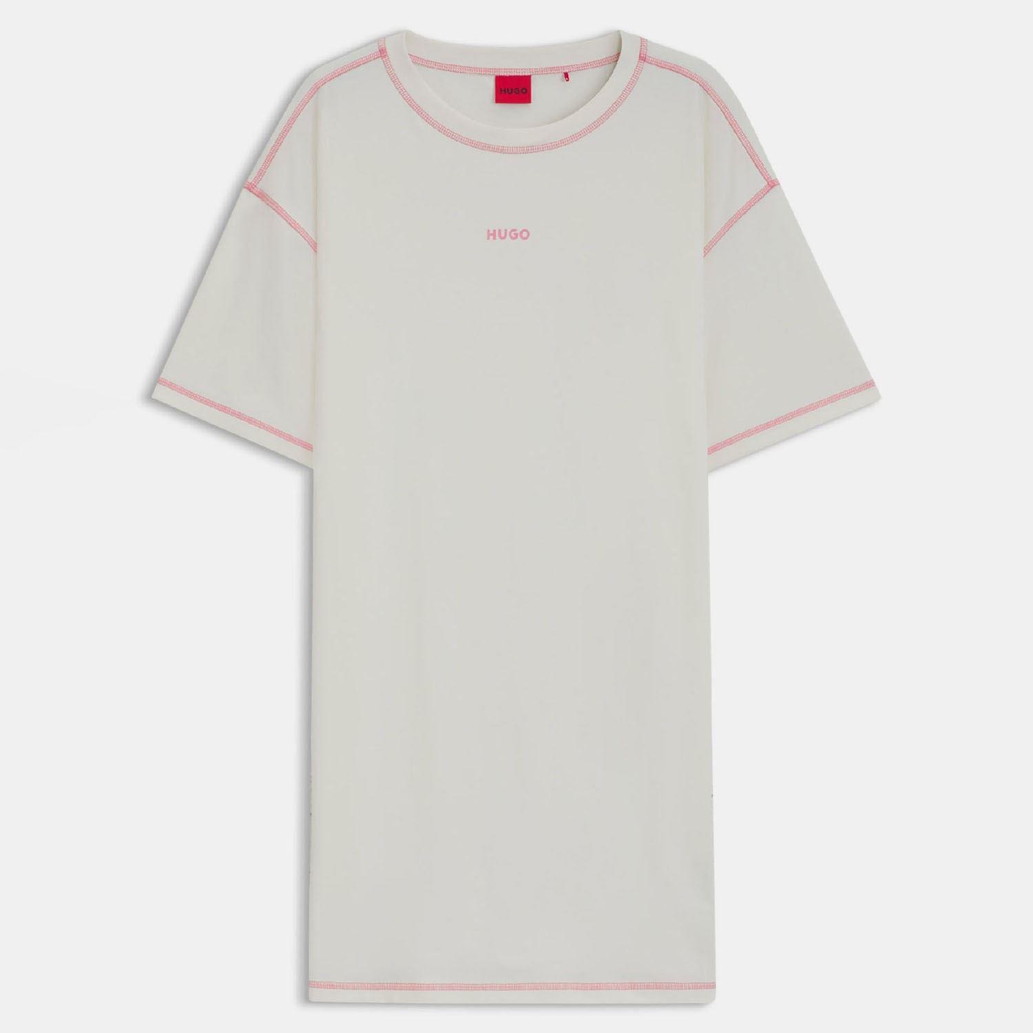 Natural - Hugo - Stretch Cotton Night Dress with Contrast Logo - 1